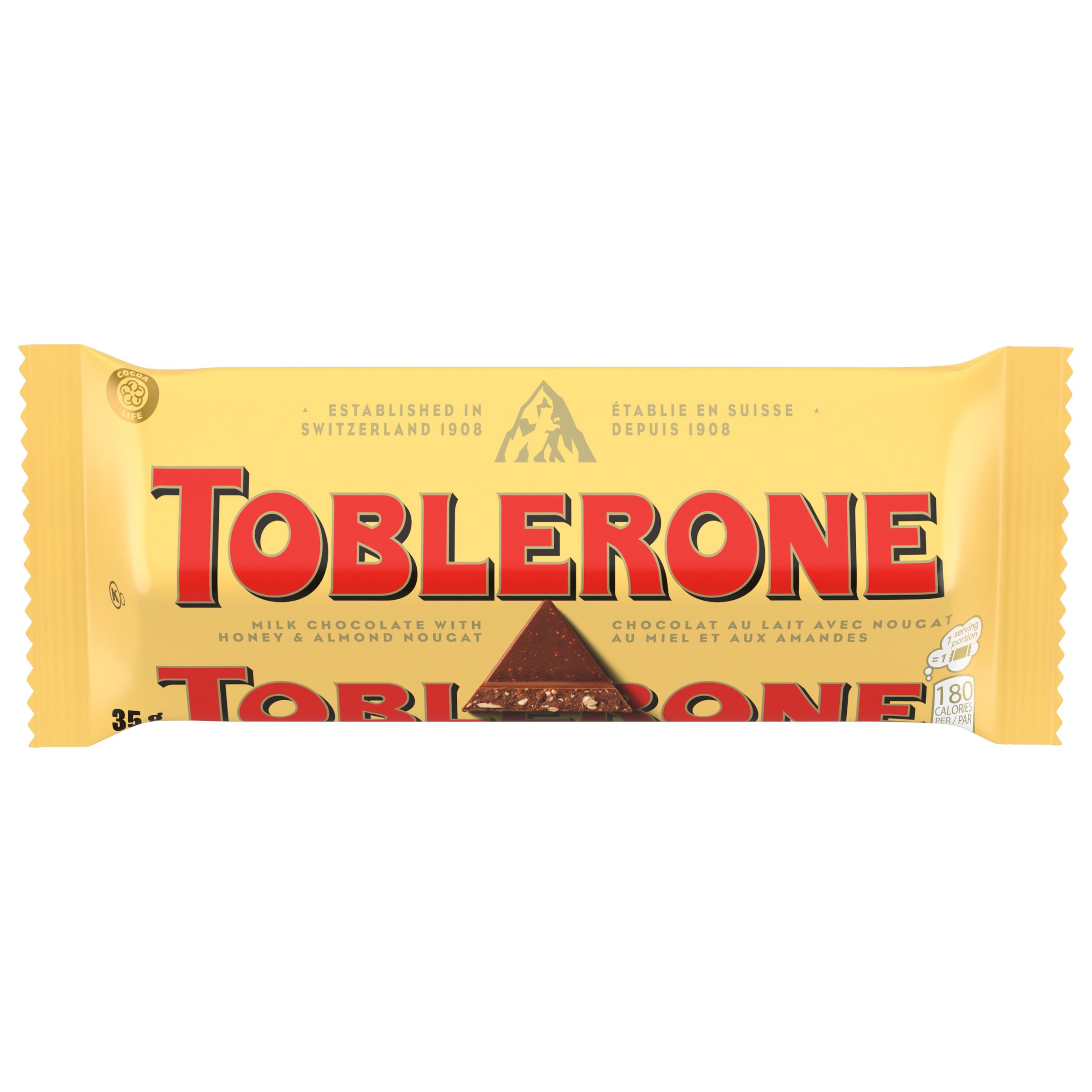 Tablette de chocolat au lait TOBLERONE avec nougat au miel et aux amandes (35 g)-0