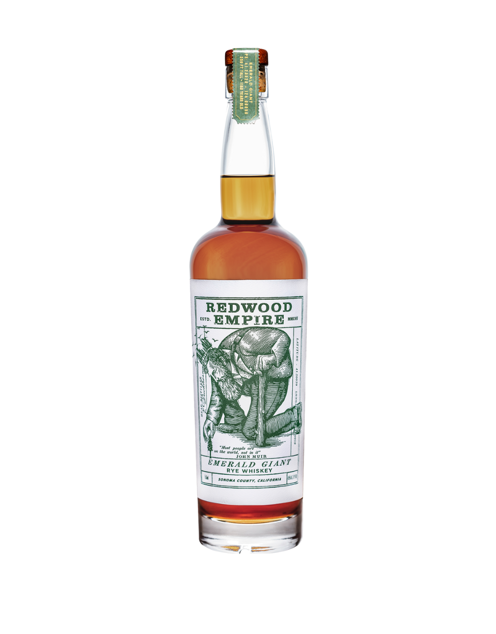 REDWOOD EMPIRE EMERALD GIANT RYE WHISKEY