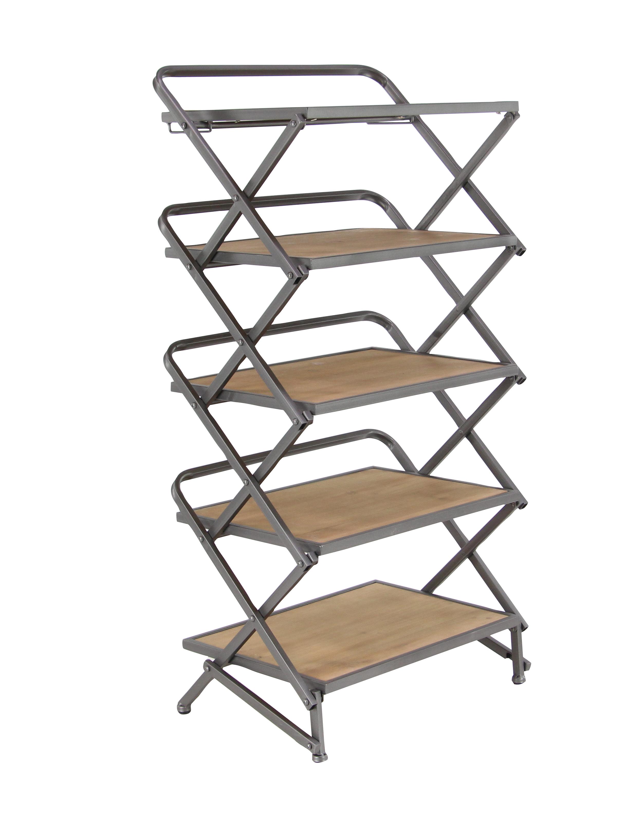 Light Brown Metal  Shelving Unit, 18" x 12" x 36"