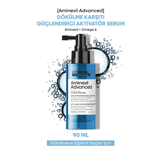 aminexil advanced  daha gür & daha güçlü saçlar için dökülme karşıtı güçlendirici aktivatör serum
