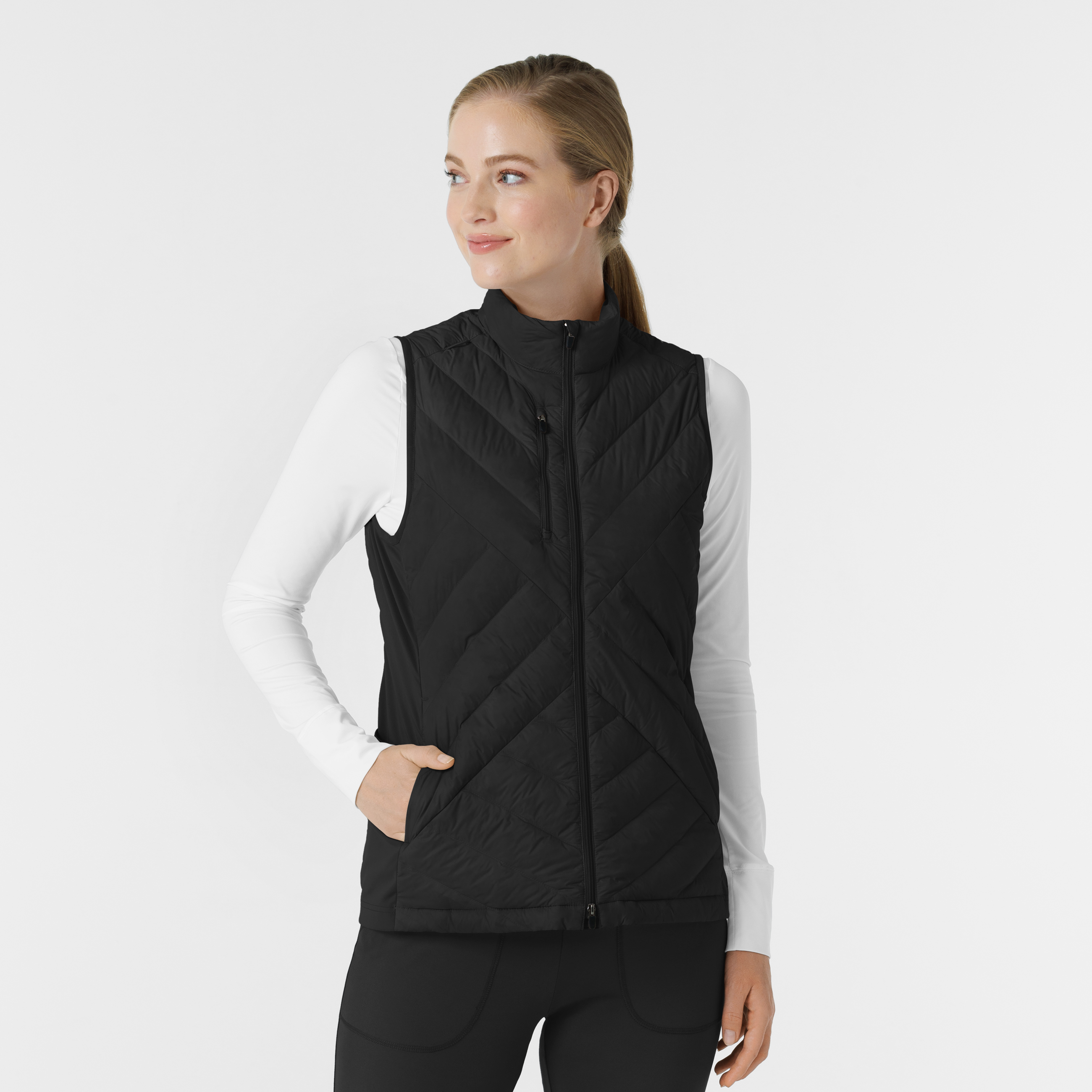 Knits and Layers Women&#39;s Quilted Scrub Vest-Wonder Wink