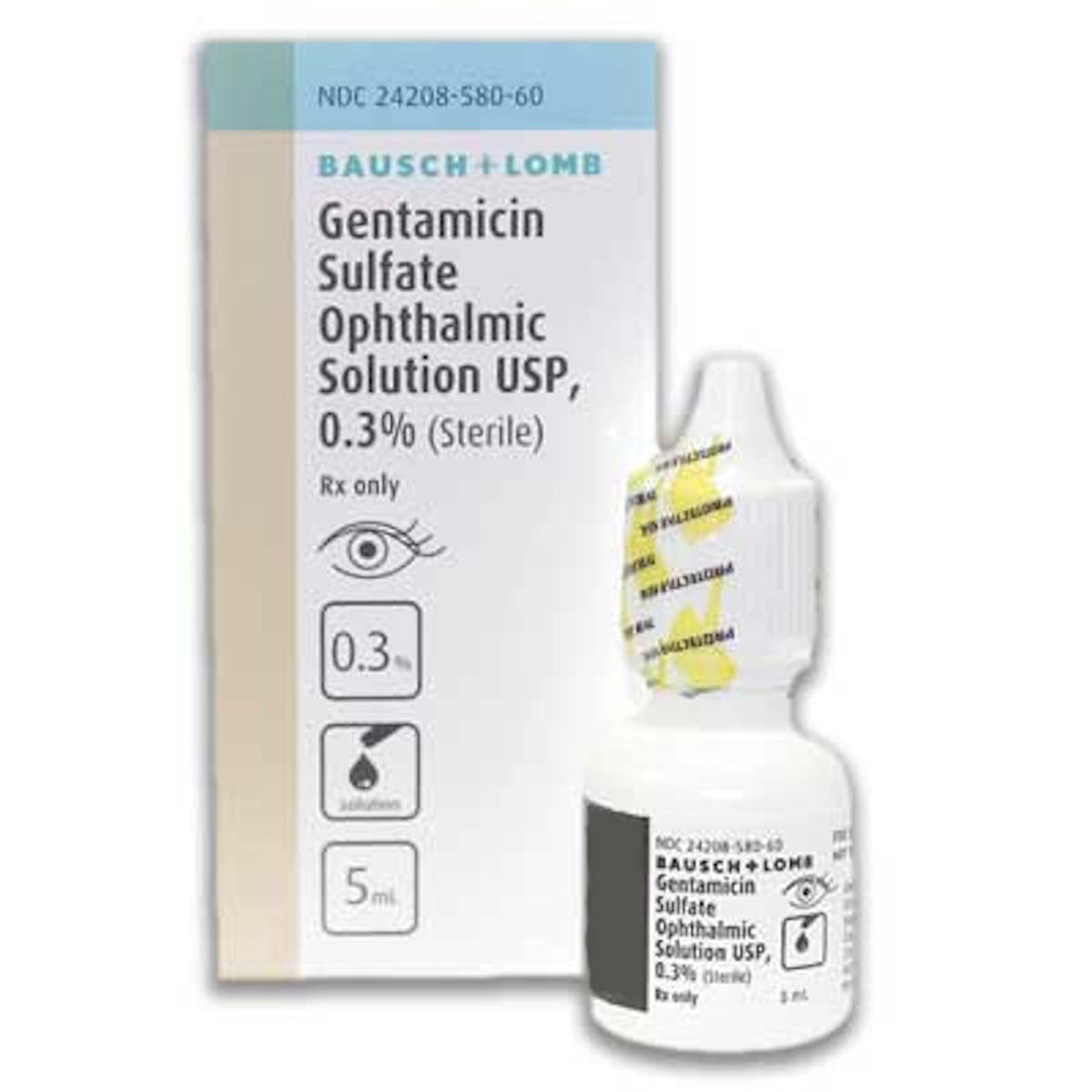 Gentamicin Sulfate Ophthalmic Solution, 0.3%, 5ml Bottle