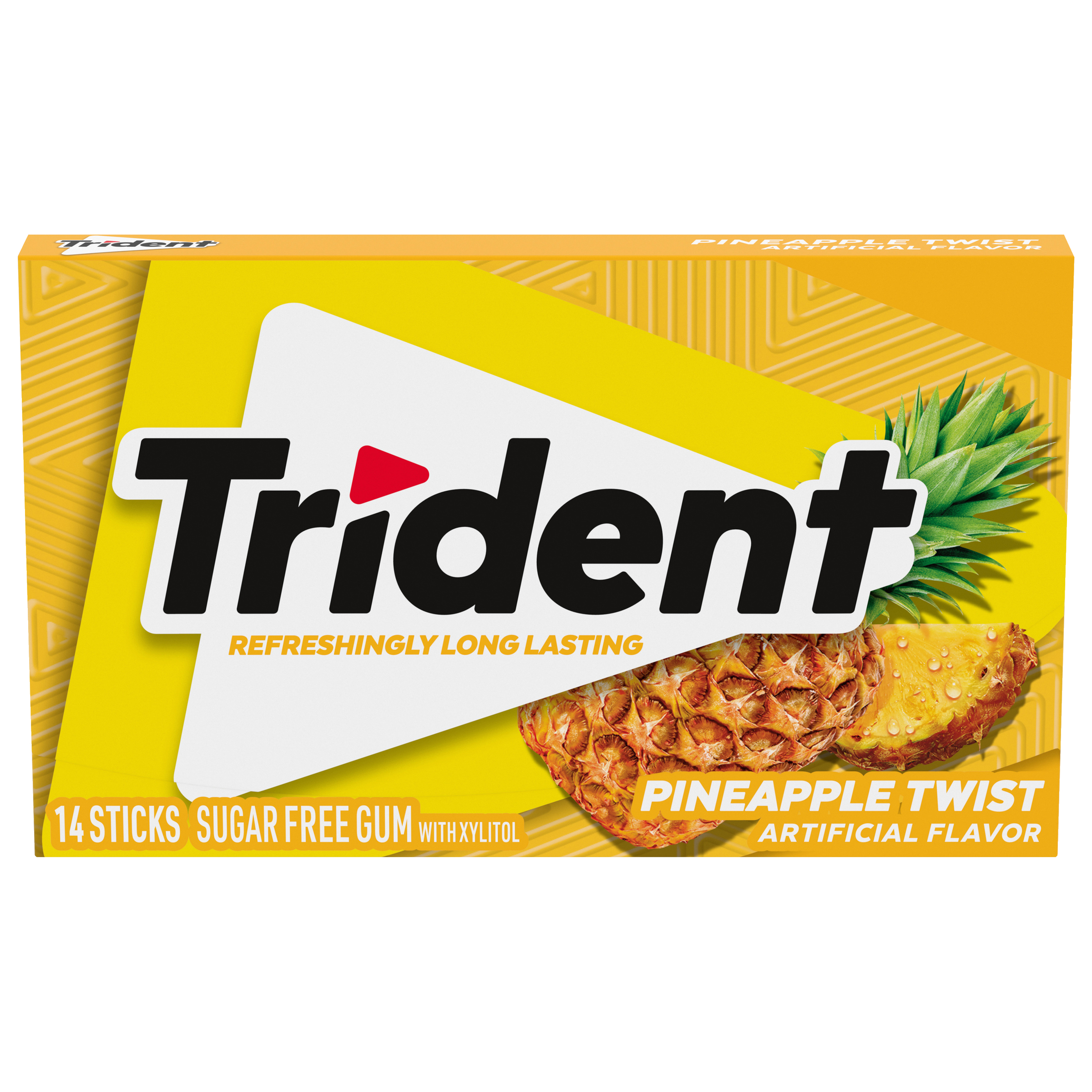 Trident Pineapple Twist Sugar Free Gum, 12 Packs of 14 Pieces (168 Total Pieces)-thumbnail-1