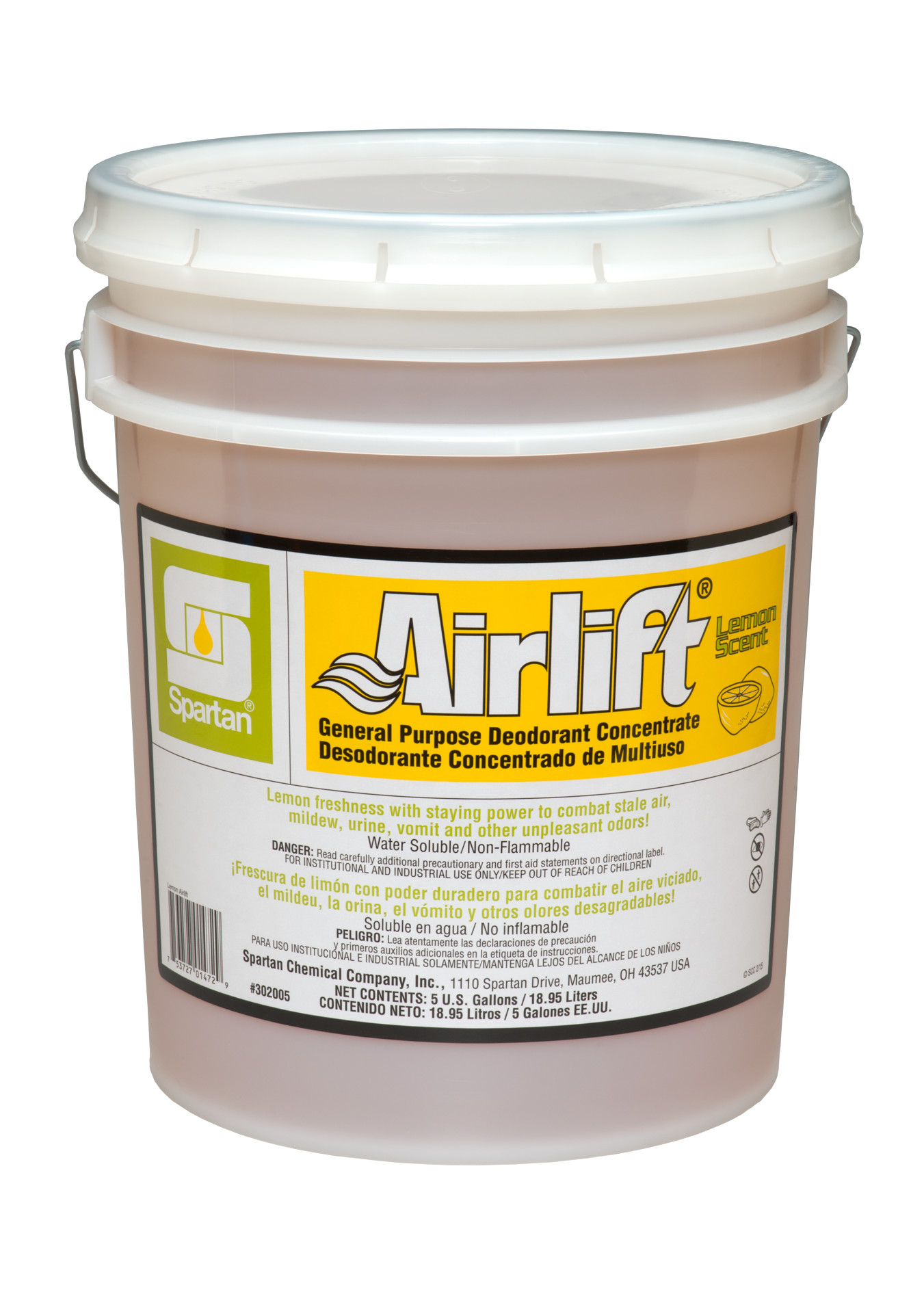Spartan Chemical Company Airlift Lemon Scent, 5 GAL PAIL