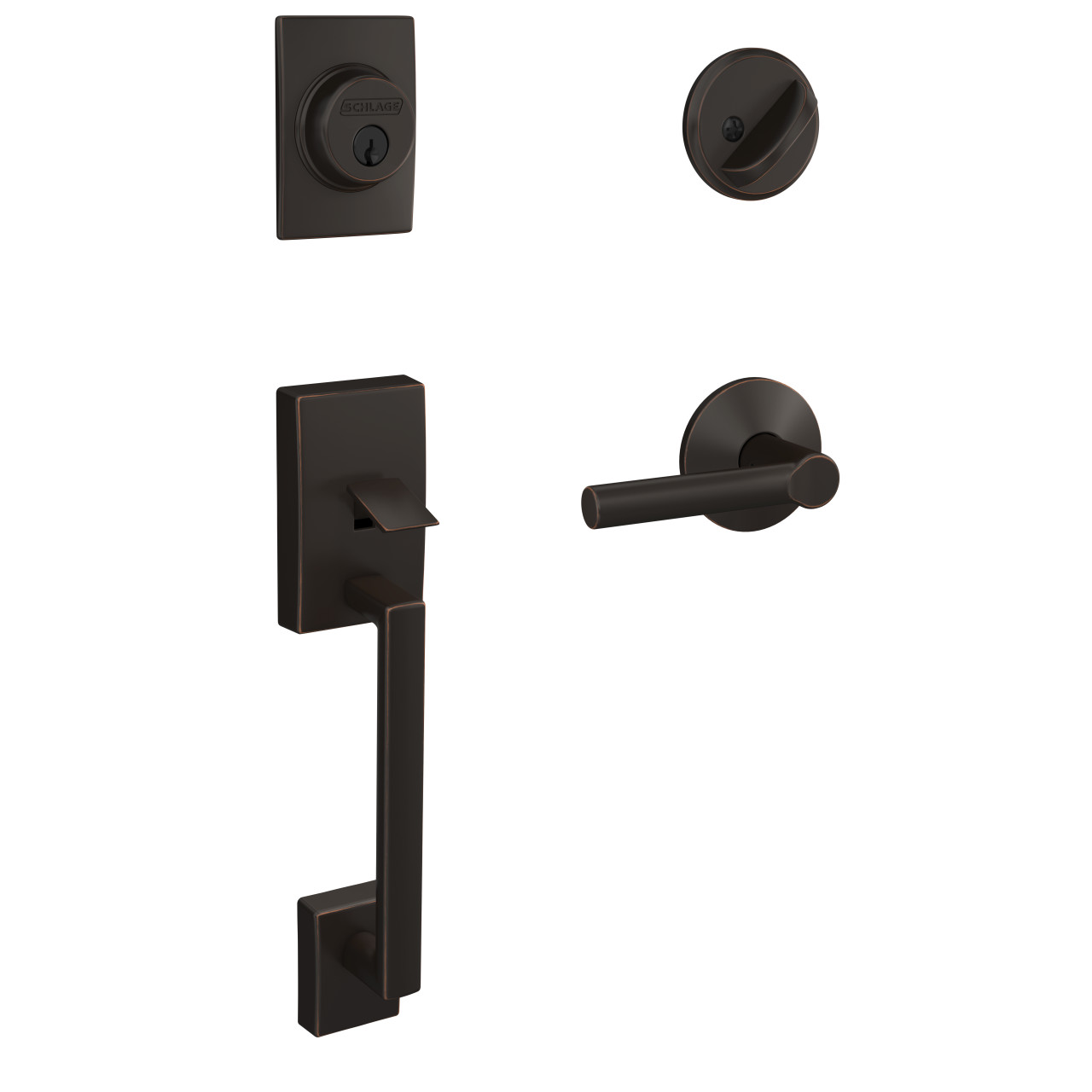 Custom Single Cylinder Handleset and Broadway Lever with Kinsler Trim