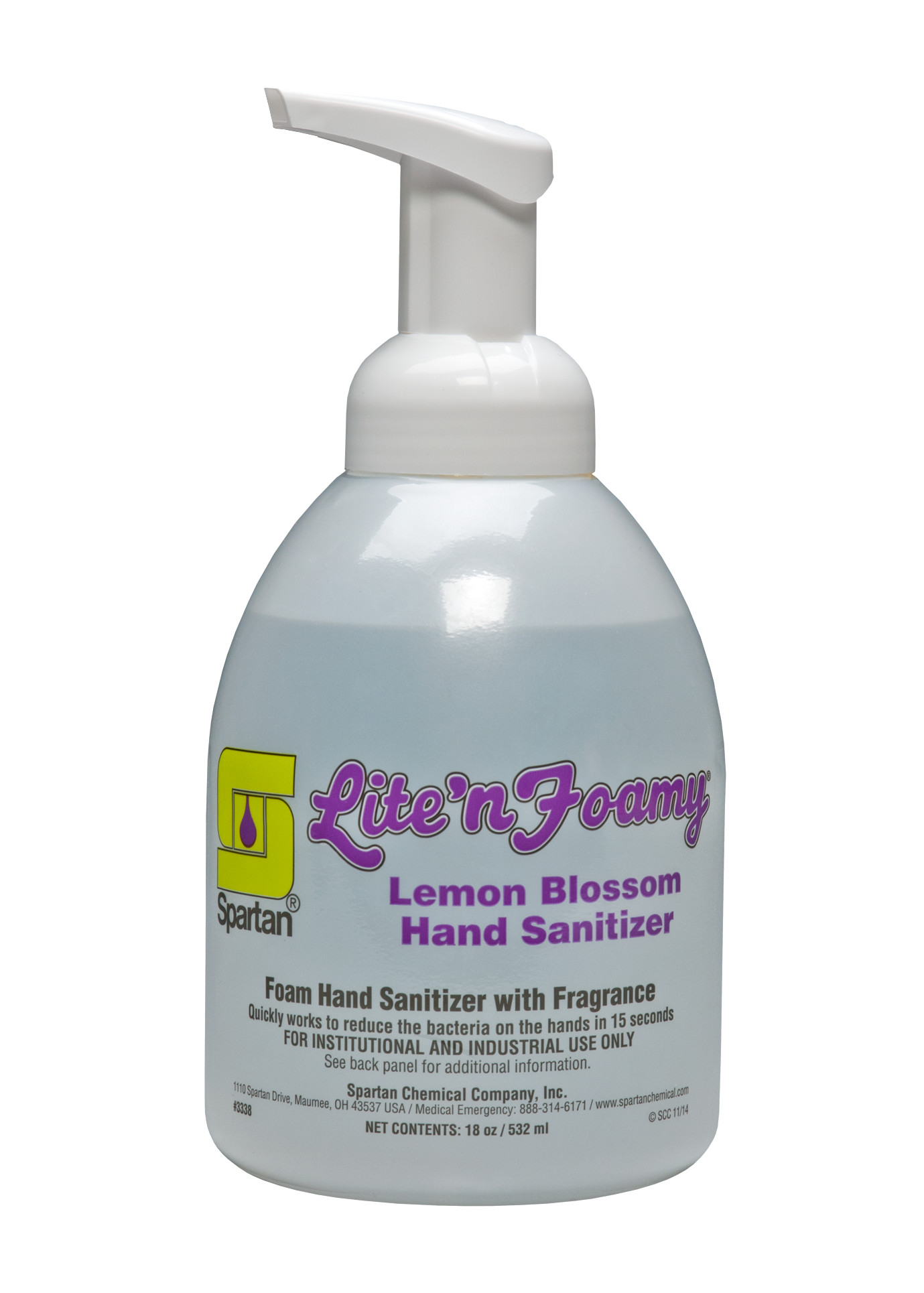 Spartan Chemical Company Lite'n Foamy Lemon Blossom Hand Sanitizer, 6/18oz