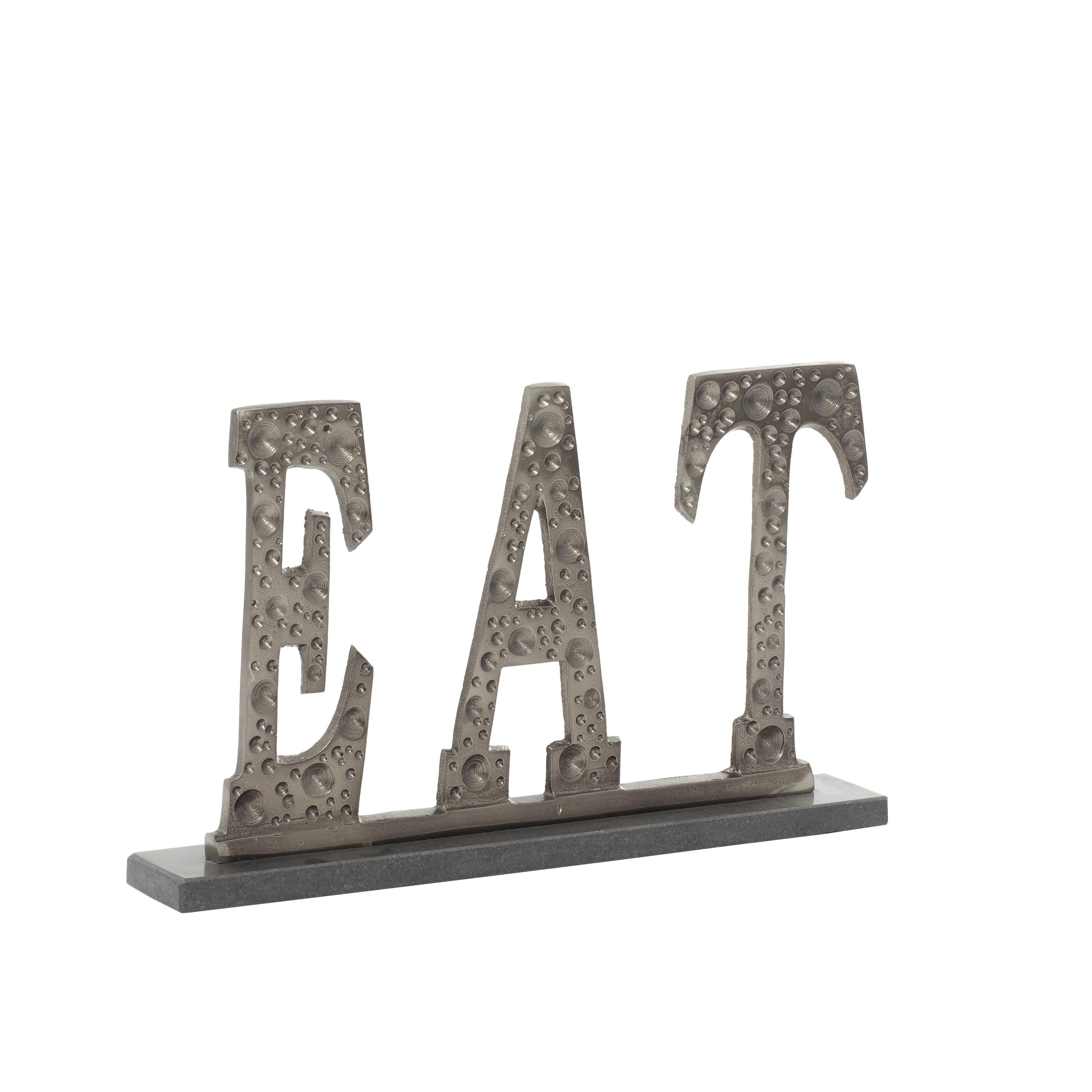 Silver Aluminum Metal  Decorative Sign, 13" x 2" x 8"