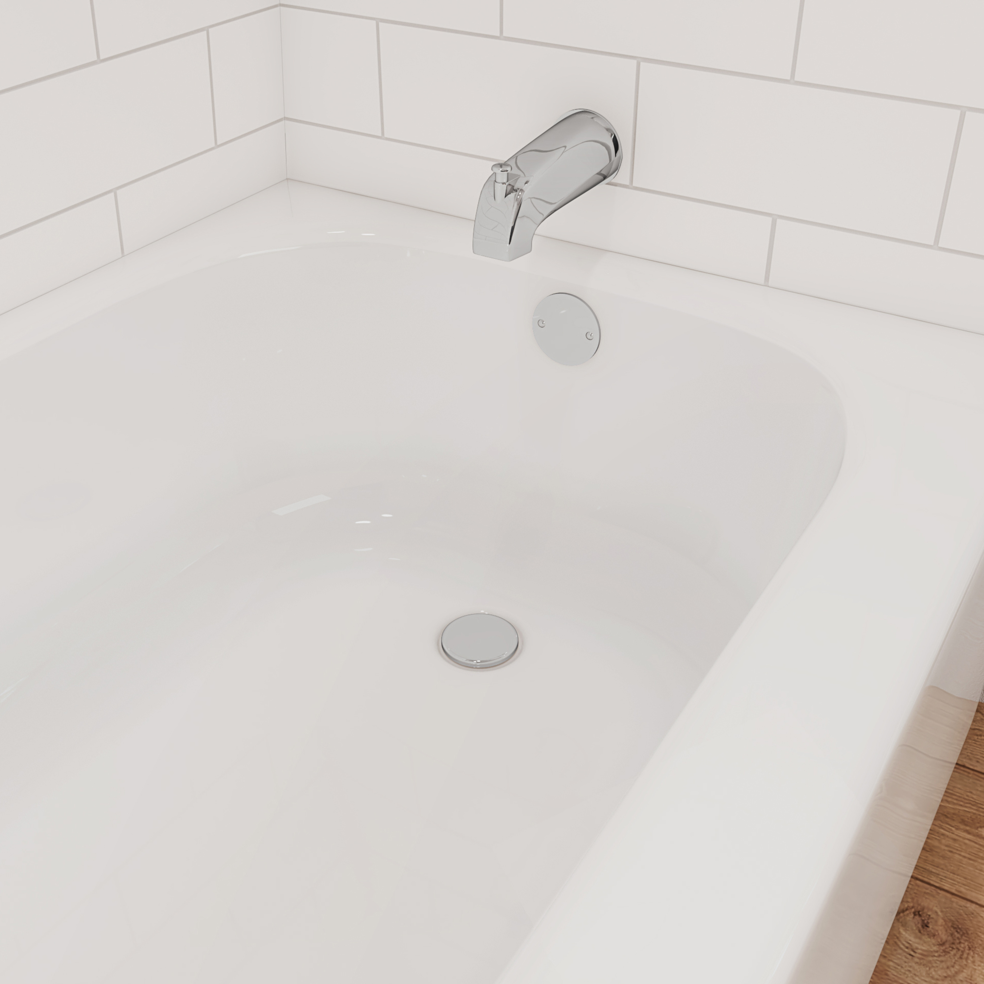 Aloha 6030 Porcelain Enamel Alcove Bathtub In view 5