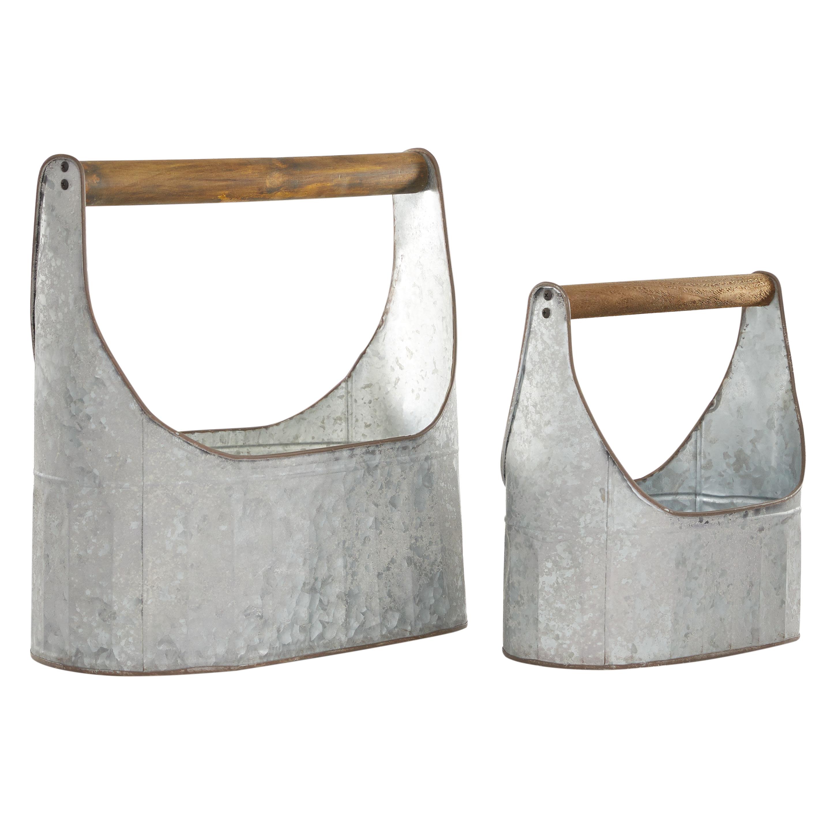 metal  planter, set of 2 12", 16"w