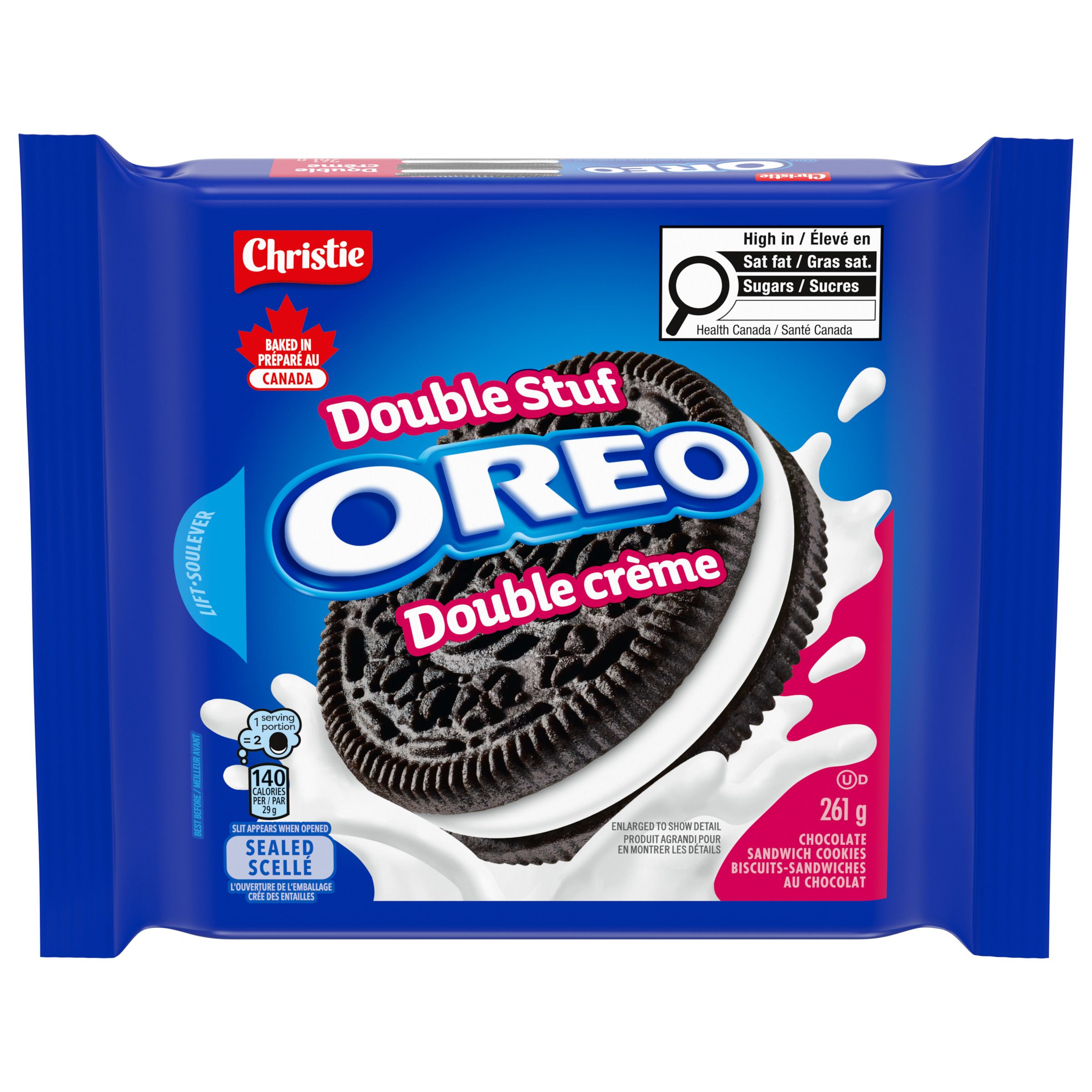 Biscuits-sandwiches OREO Double crème, 1 emballage refermable de 261 g-0