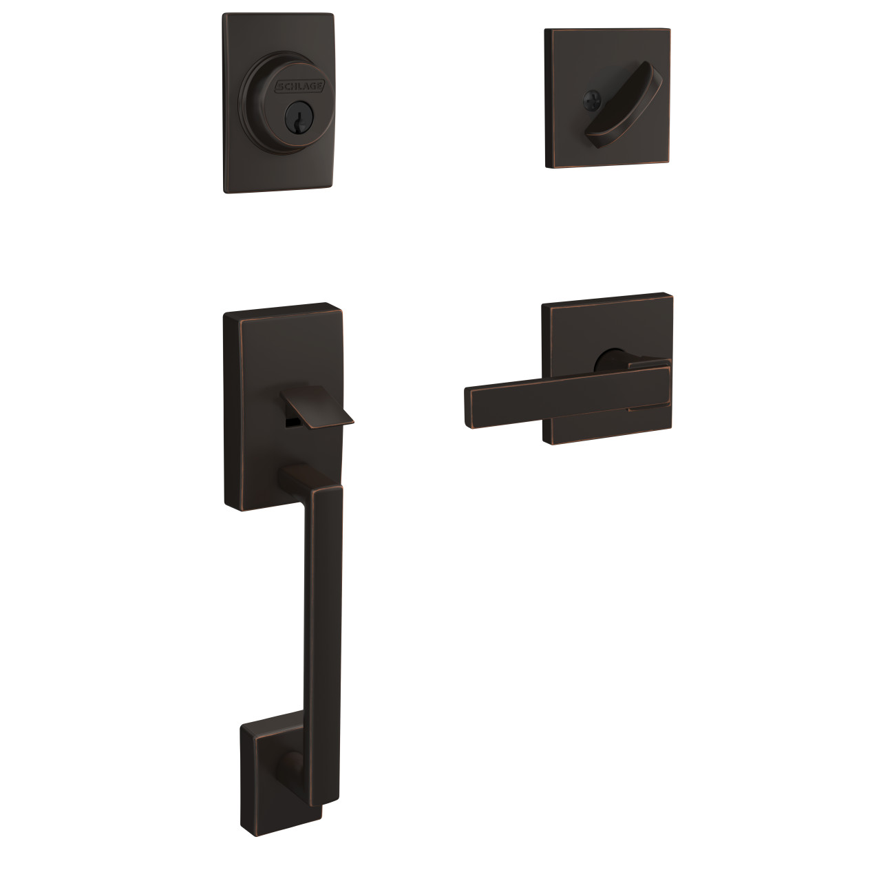 Custom Single Cylinder Handleset and Northbrook Lever with Collins Trim