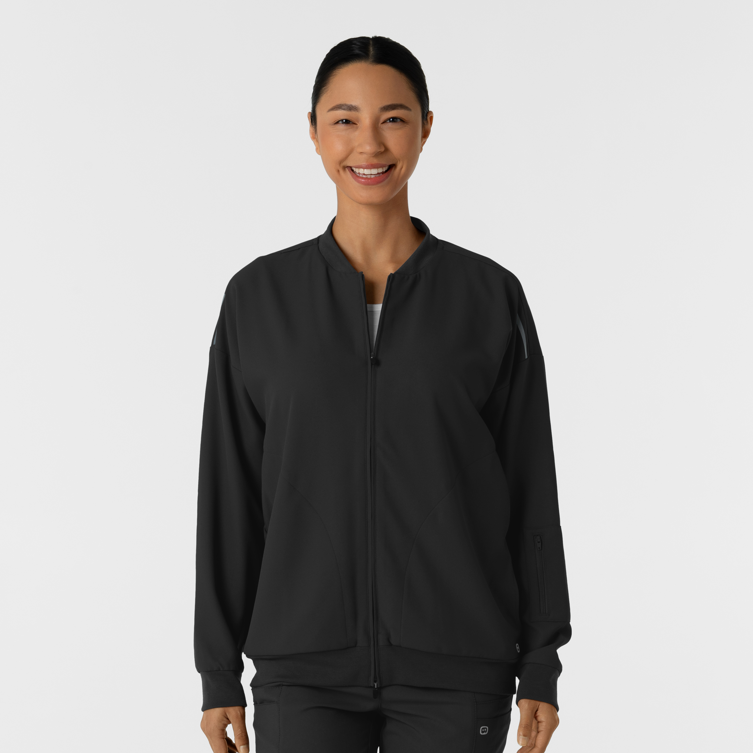 Knits and Layers Women&#8216;s Bomber Scrub Jacket-Wonder Wink