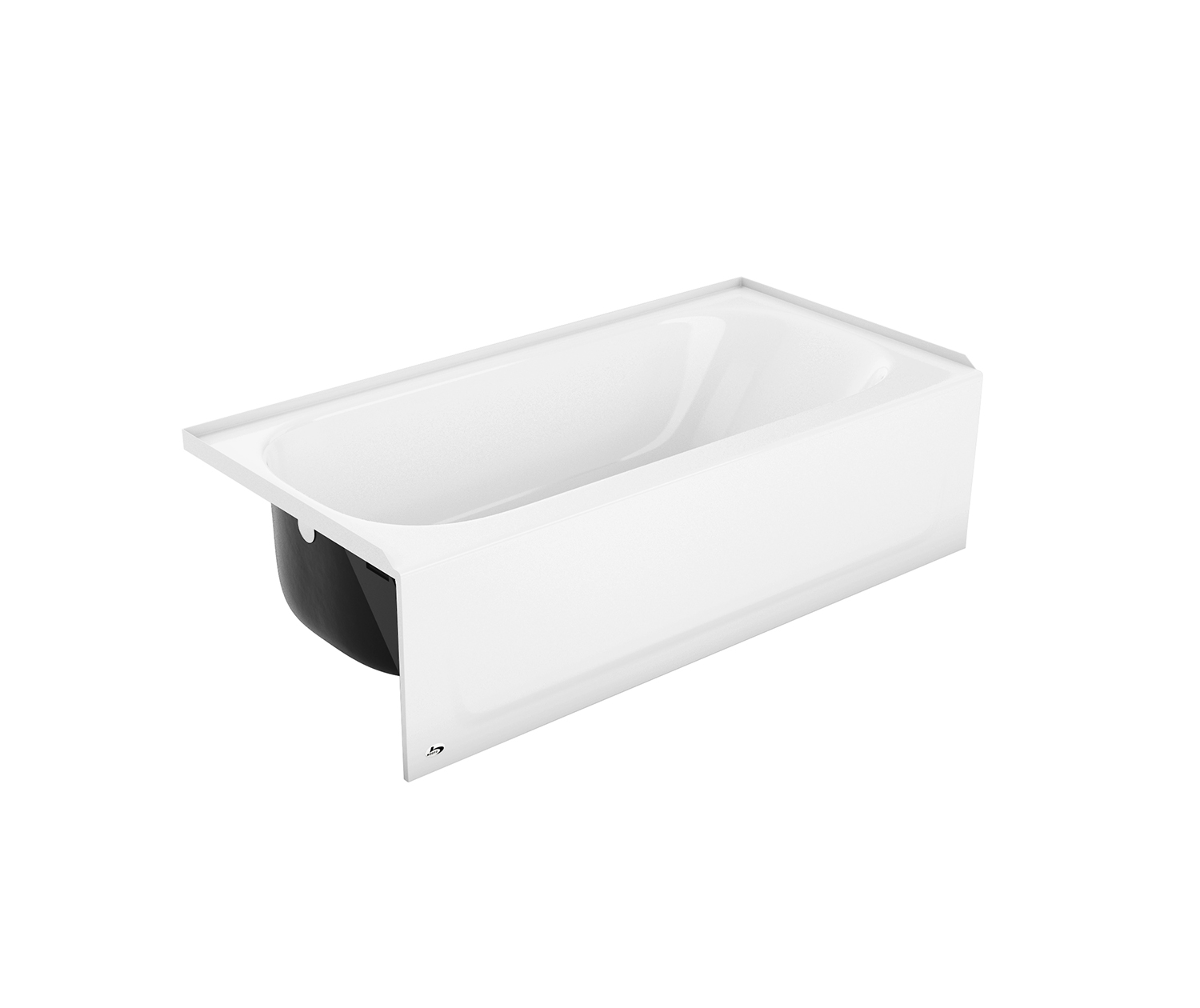 Maui 6030 Porcelain Enamel Alcove Right-Hand Drain Bathtub in White view 12