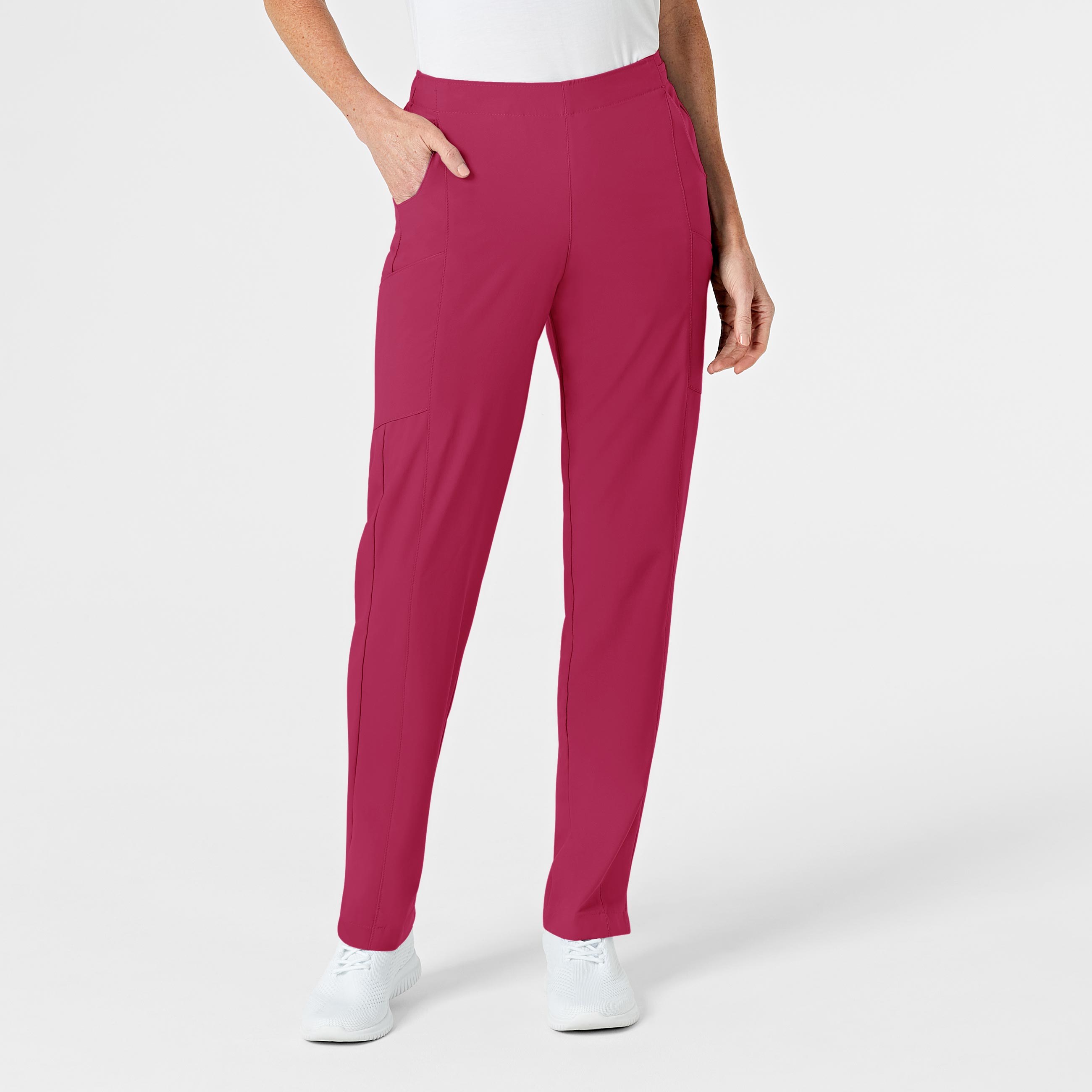 W123 Women&#39;s Flat Front Cargo Scrub Pant-Wonder Wink