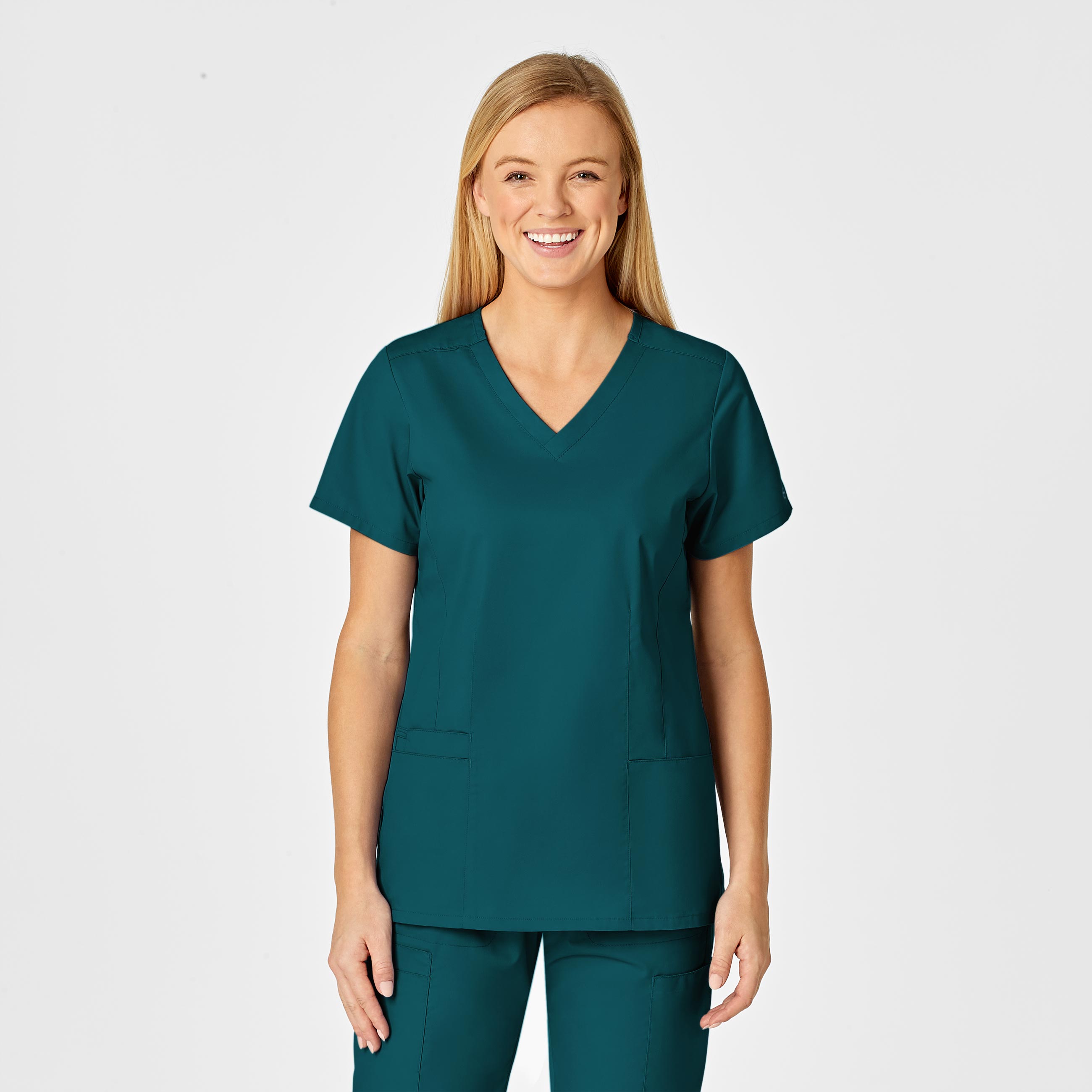 MCPHS PHARMACY Women&#8216;s V-Neck Scrub Top-Wonder Wink