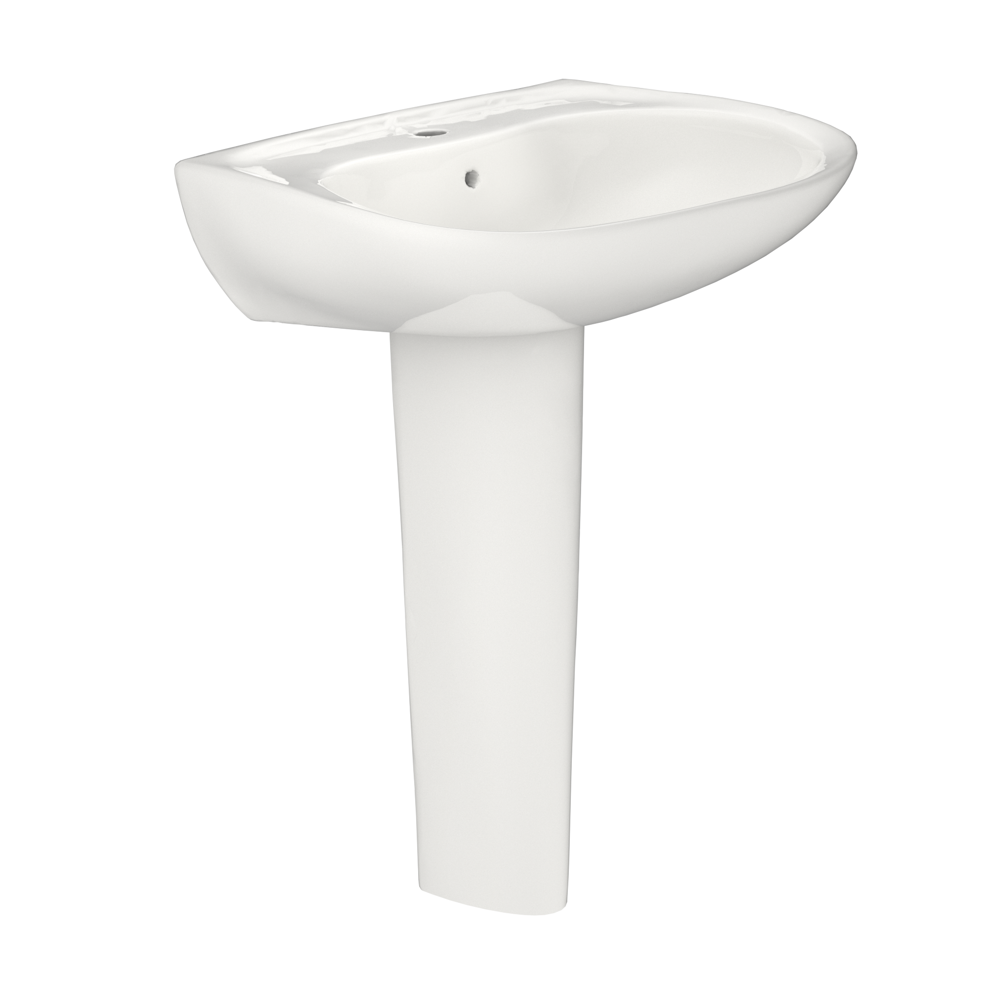 TOTO Prominence Oval Basin Pedestal Bathroom Sink with CeFiONtect for Single Hole Faucets, Colonial White, Vitreous China, LPT242G#11