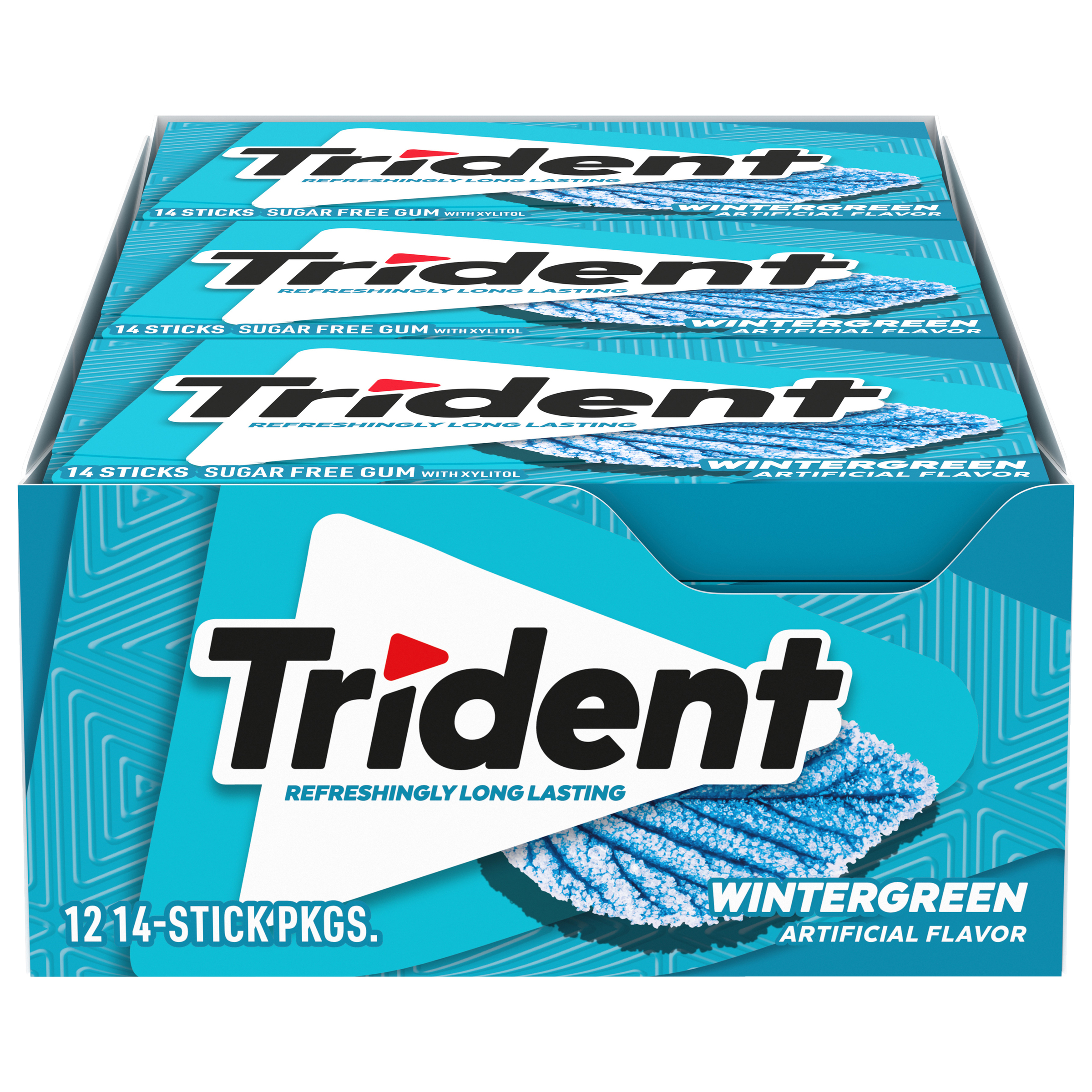 Trident Wintergreen Sugar Free Gum, 12 Packs of 14 Pieces (168 Total Pieces)-0