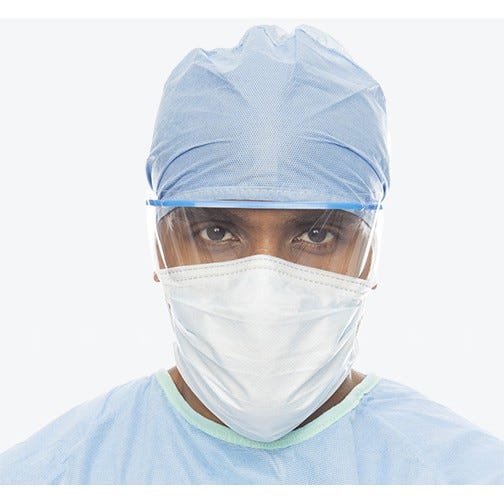 Surgical Mask w/Ties & High L1 Calrity Wraparound Visor-50/Box