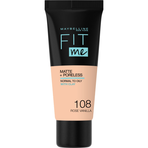 maybelline new york fit me matte+poreless fondöten - 108 rose vanilla