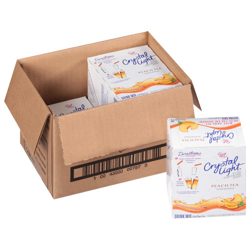  Crystal Light Peach Tea Powdered Drink Mix, 120 ct Casepack, 4 Boxes of 30 On-the-Go Packets 