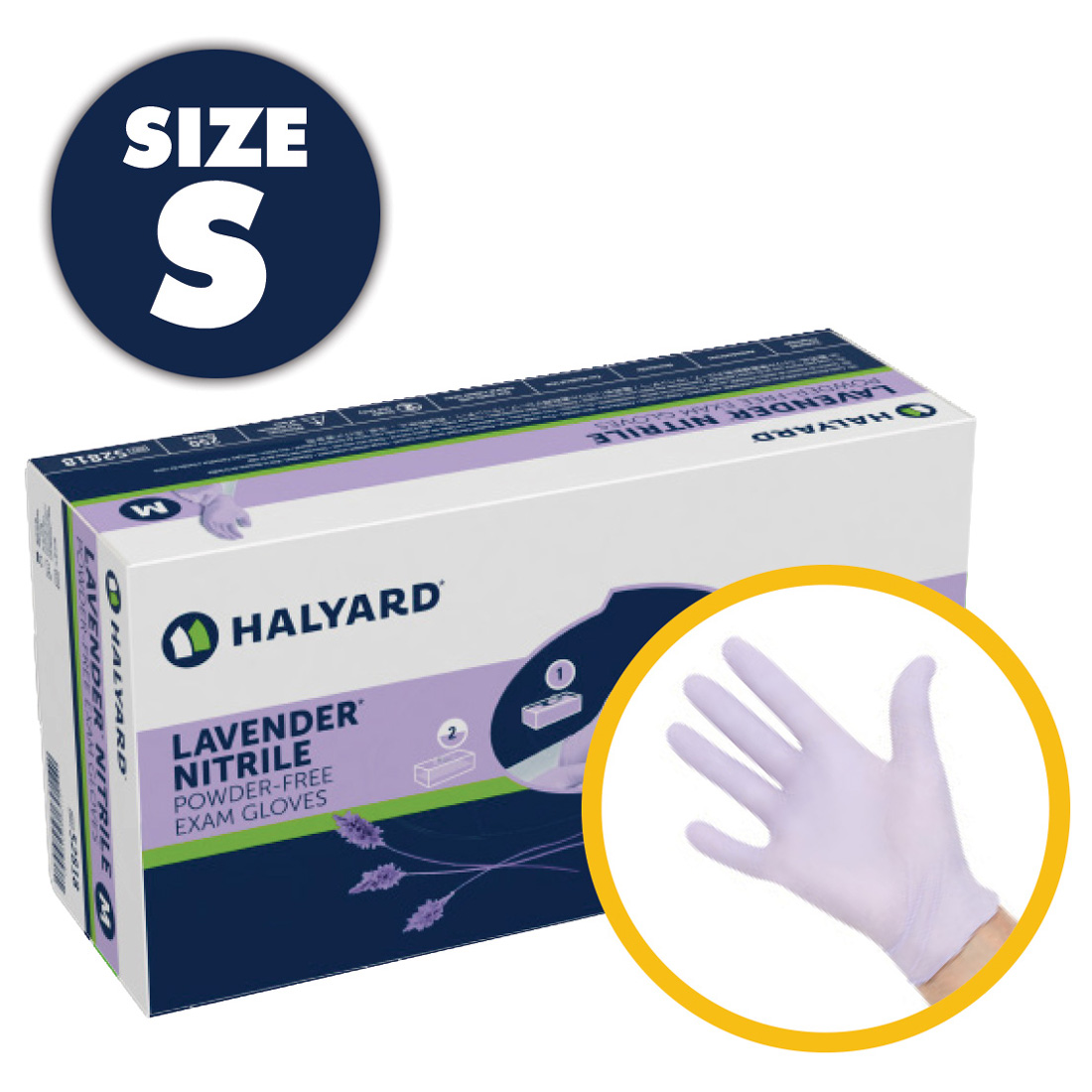 Lavender Nitrile Exam Glove PF Small