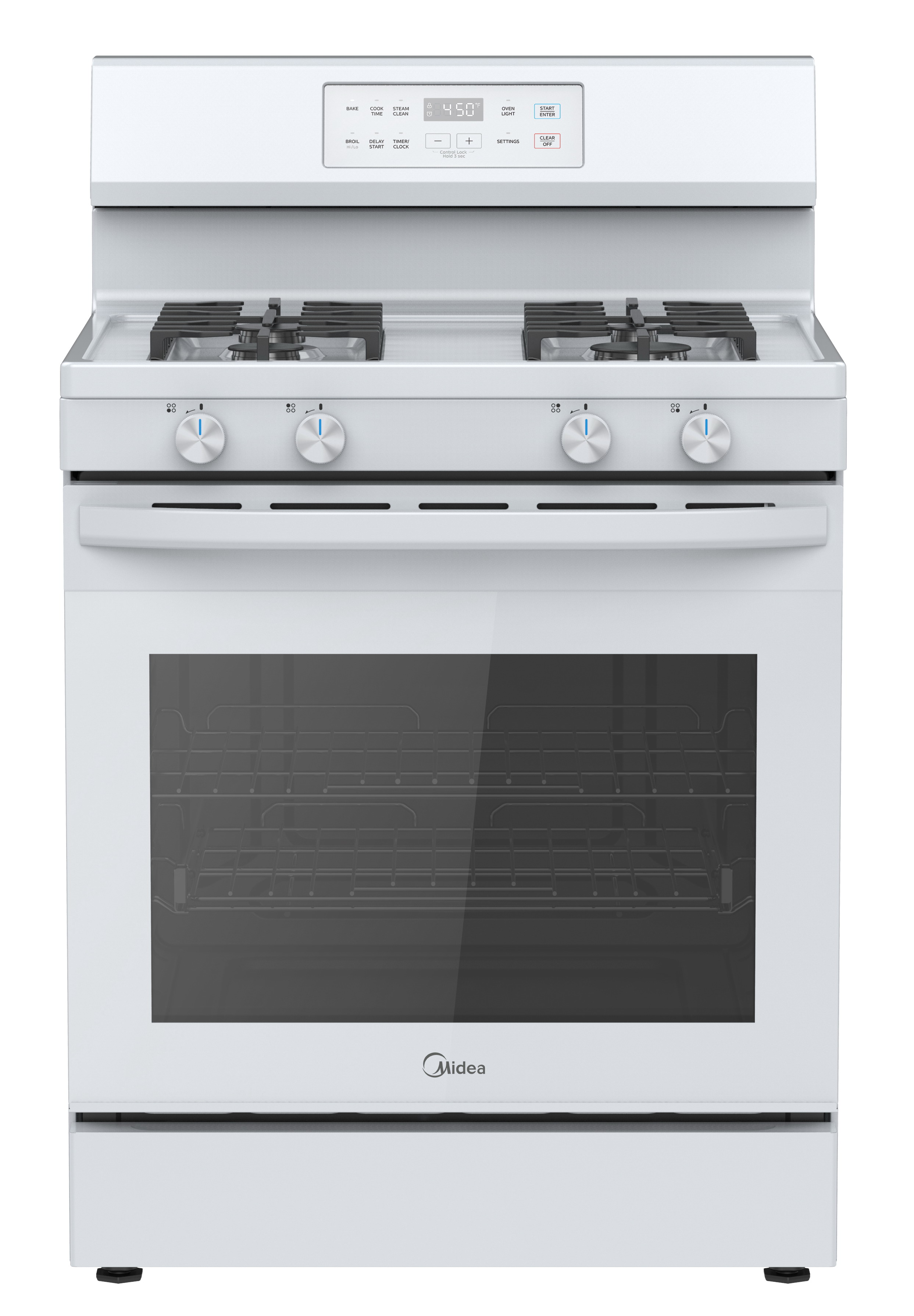 Midea Freestanding Range 6.1 CU Gas 4 Burner White