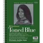 Strathmore 400 Series Sketch Pad Recycled Toned Blue Side Wire Binding 50 Sheet 9x12  inch 1 Count