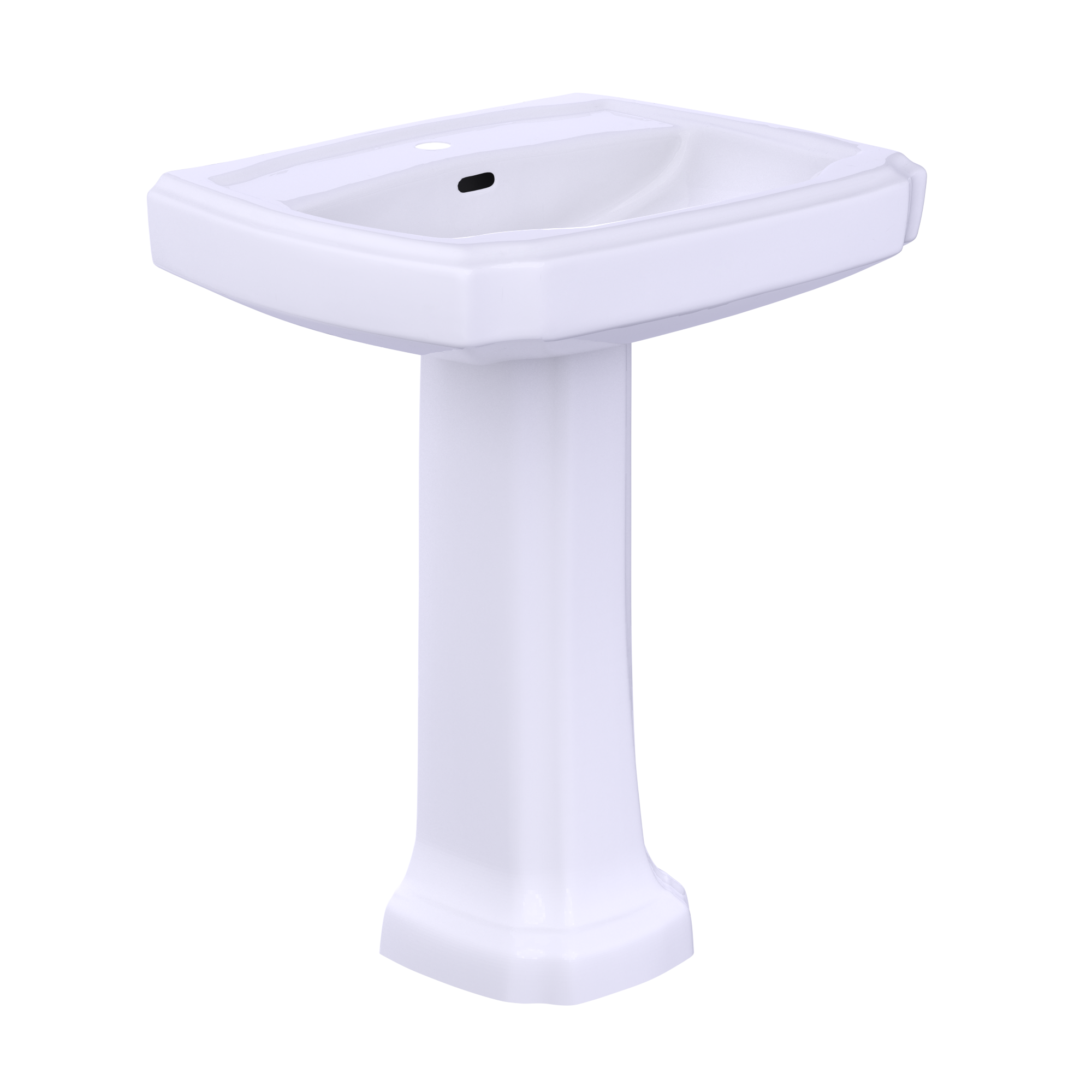 TOTO Guinevere 27-1/8" x 19-7/8" Rectangular Pedestal Bathroom Sink for Single Hole Faucets, Cotton White, Vitreous China, LPT970#01