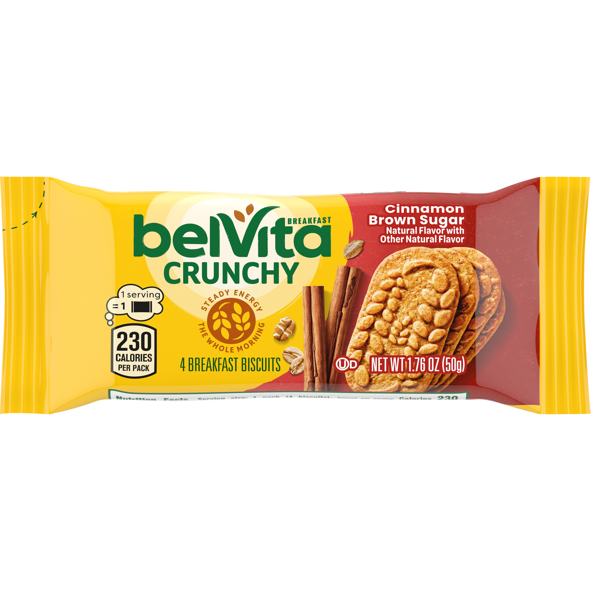 BELVITA Crunchy Cinnamon Brown Sugar Breakfast Biscuits 1.76 OZ-thumbnail-1
