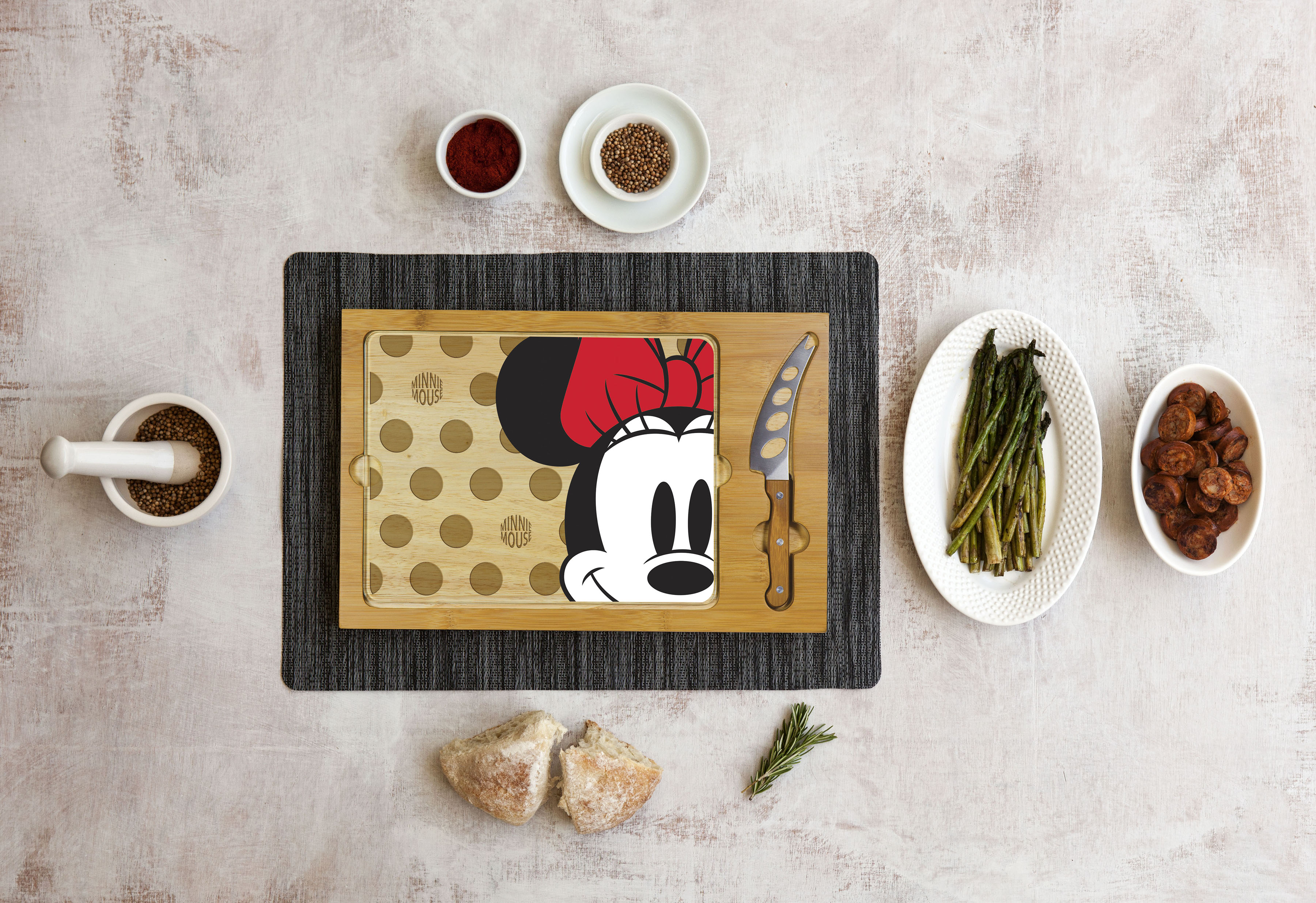 Minnie Mouse - Icon Glass Top Cutting Board & Knife Set