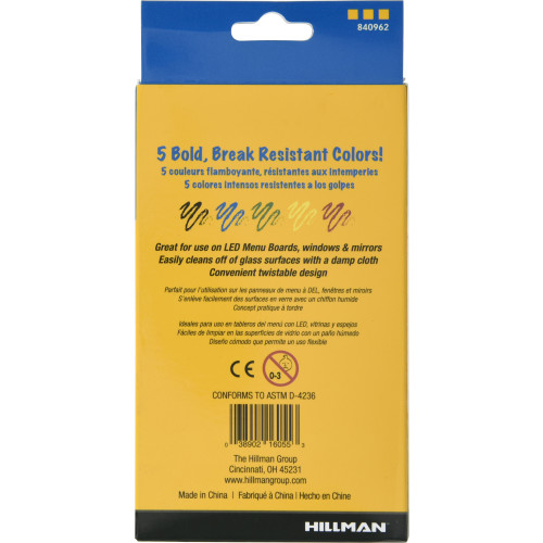 Hillman Glass Markers 5 Pack