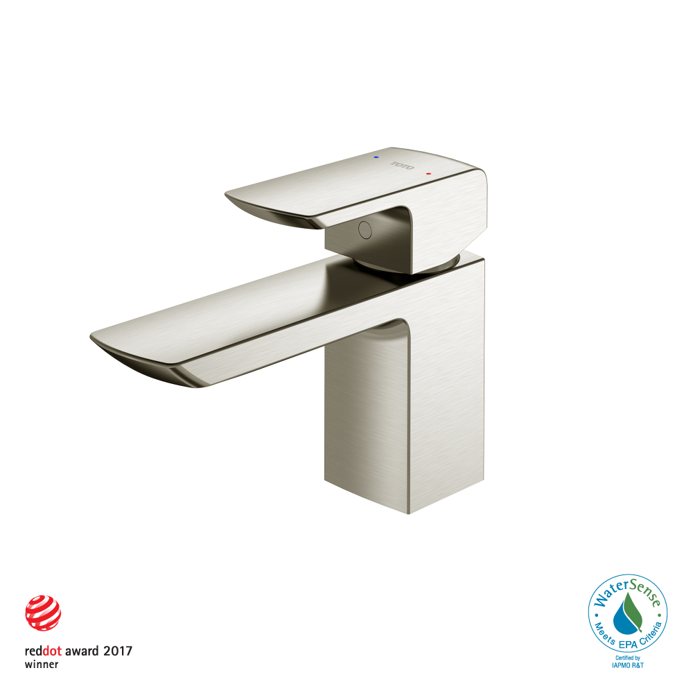 TOTO GR Series 1.2 GPM Single Handle Bathroom Sink Faucet with COMFORT GLIDE Technology and Drain Assembly, Brushed Nickel, Brass, TLG02301U#BN