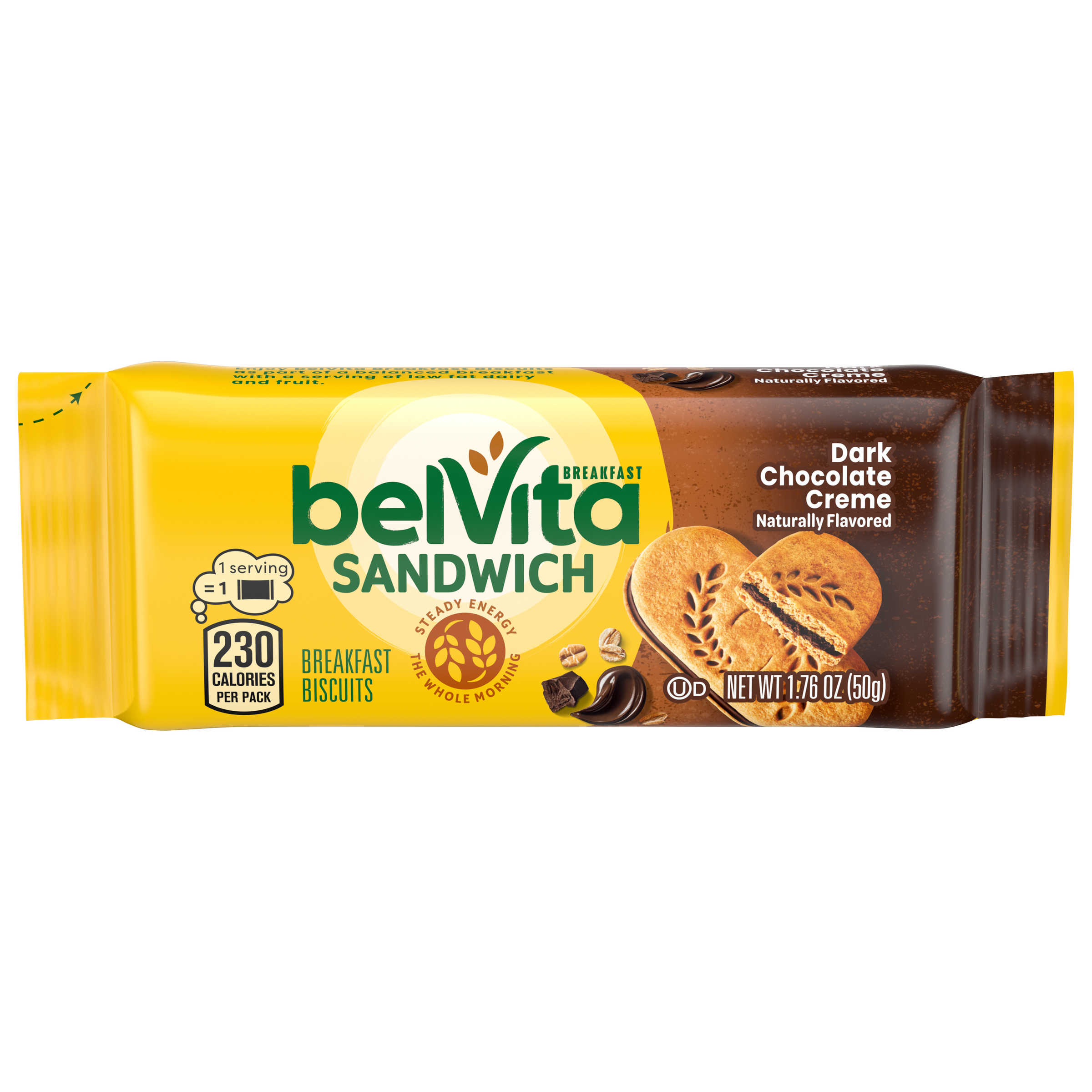 BELVITA Sandwich Breakfast Sandwich Dark Chocolate Creme Breakfast Biscuits 14.08 OZ-1