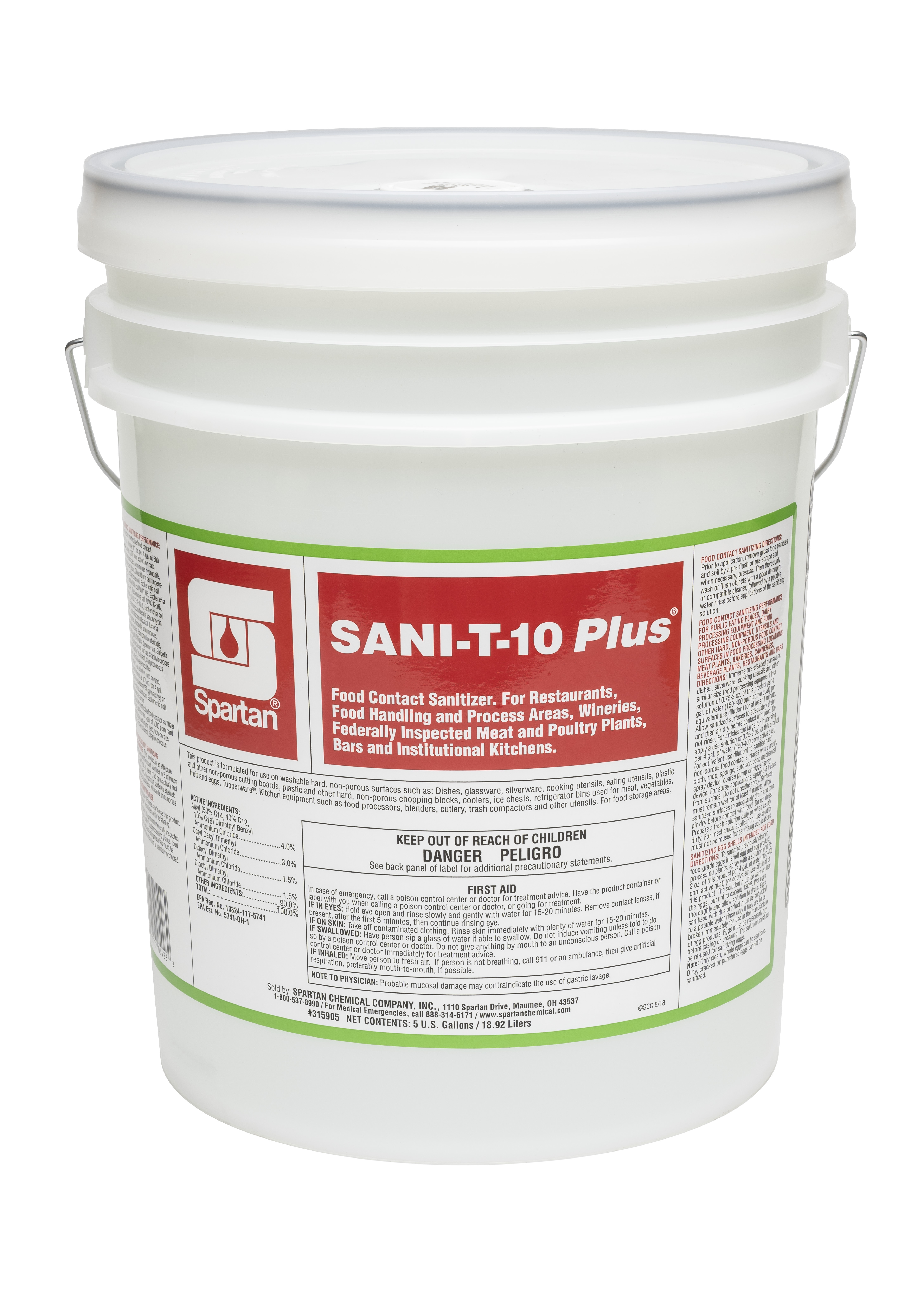 Spartan Chemical Company Sani-T-10 Plus, 5 GAL PAIL