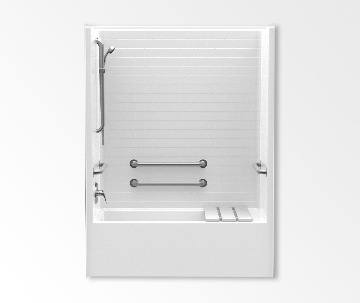 F6032STT 60 x 32 AcrylX Alcove Left Hand Drain One-Piece Tub Shower in White