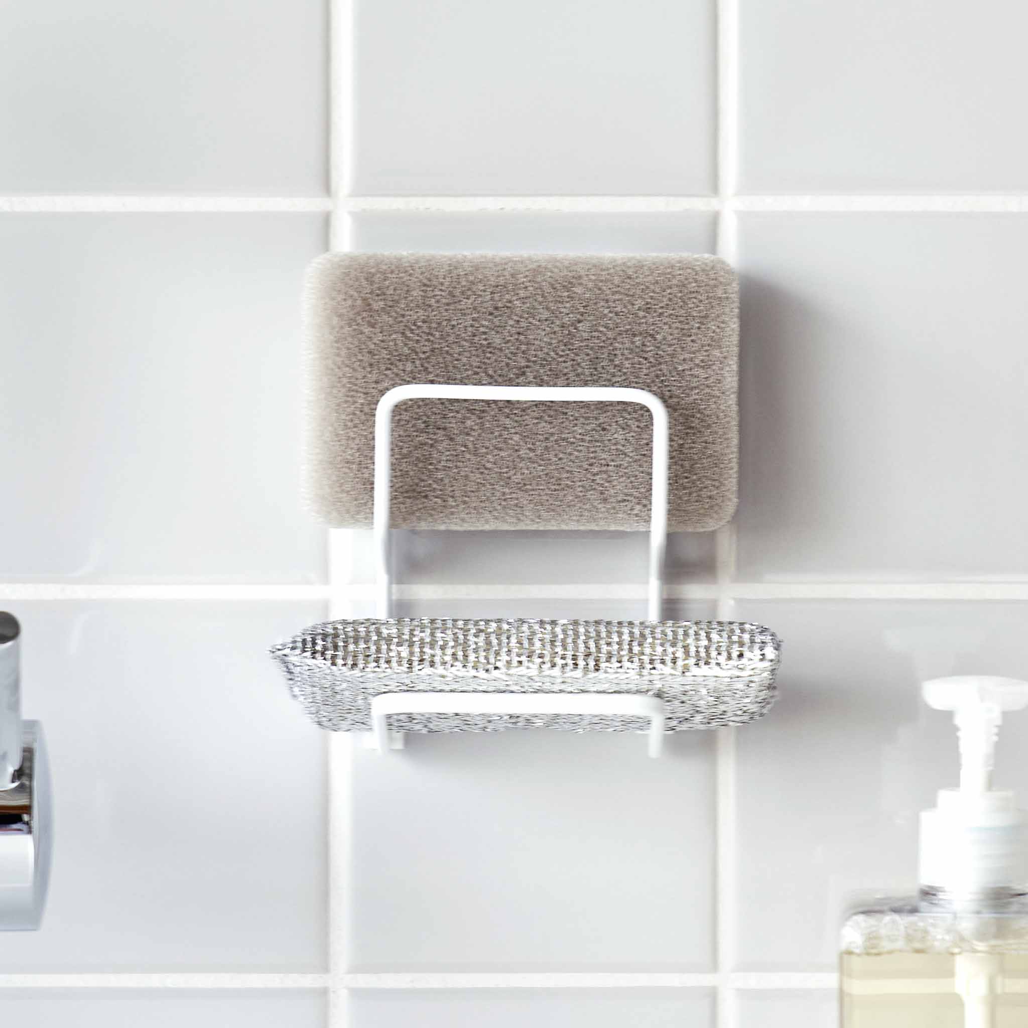 Film Hook Double Sponge Holder : Angled, Open Design