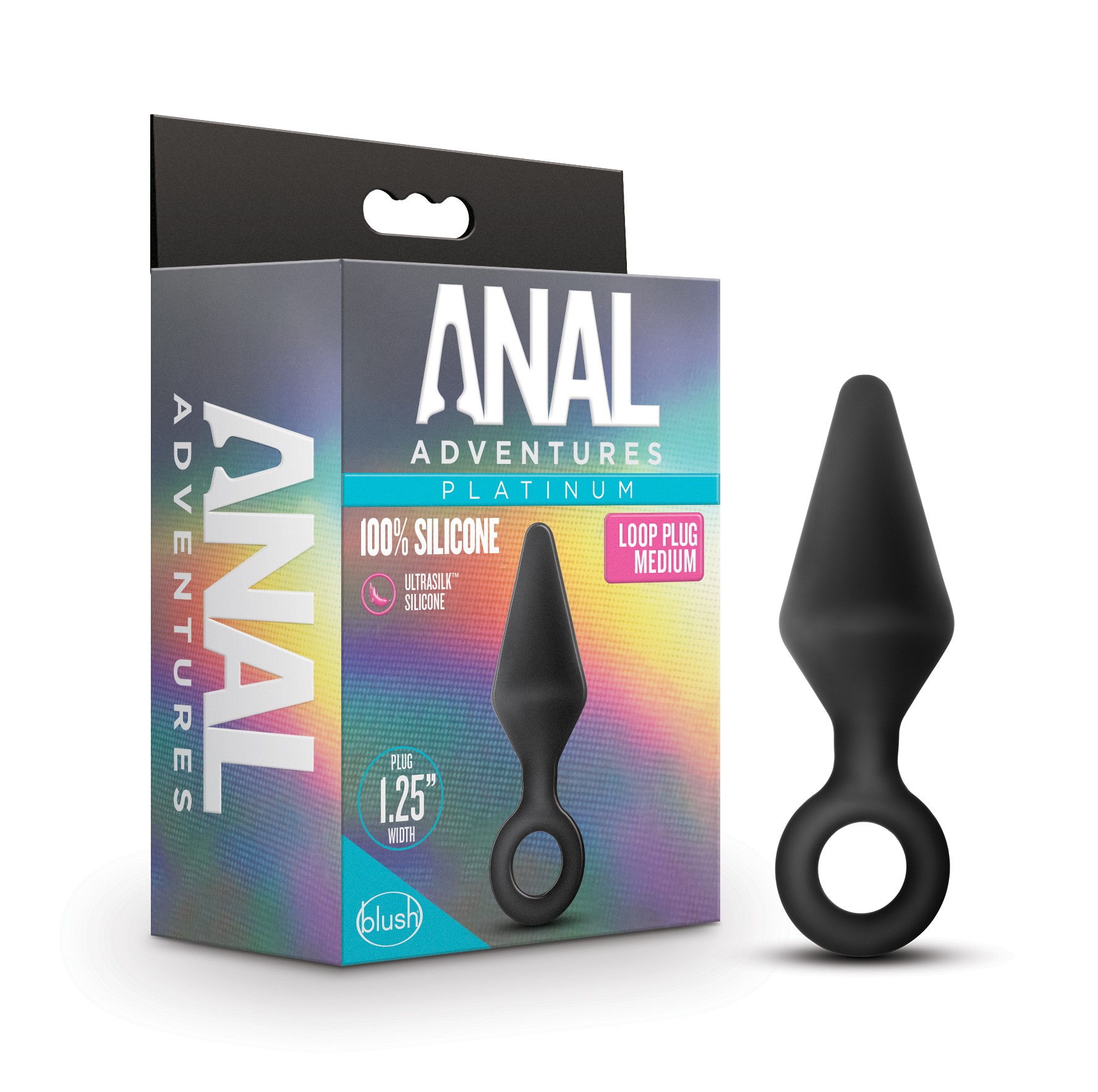 Blush Anal Adventures Platinum Loop Black 4.5-Inch Anal Plug