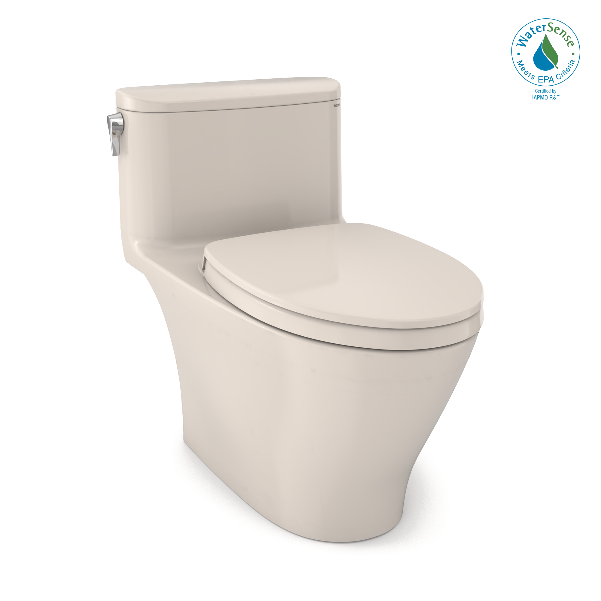 TOTO Nexus One-Piece Elongated 1.28 GPF Universal Height Toilet with CEFIONTECT and SS124 SoftClose Seat, WASHLET+ Ready, Sedona Beige, Vitreous China, MS642124CEFG#12