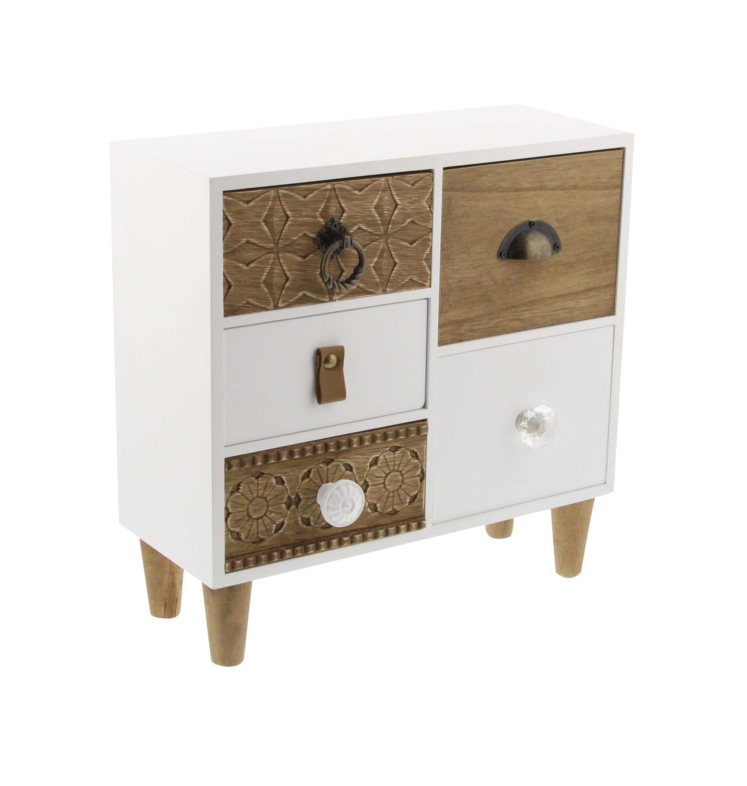 white wooden  jewelry box, 12" x 5" x 12"