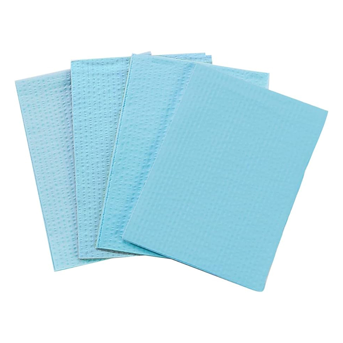 Towel 13.5" x 18" Blue ,2ply Tissue, Poly Backing , 500/Case