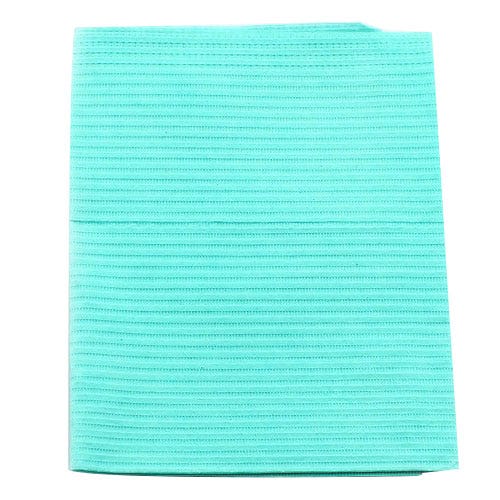 Proback® Patient Towels, Extra Heavy Tissue with Poly, 19" x 13", Aqua - 500/Case