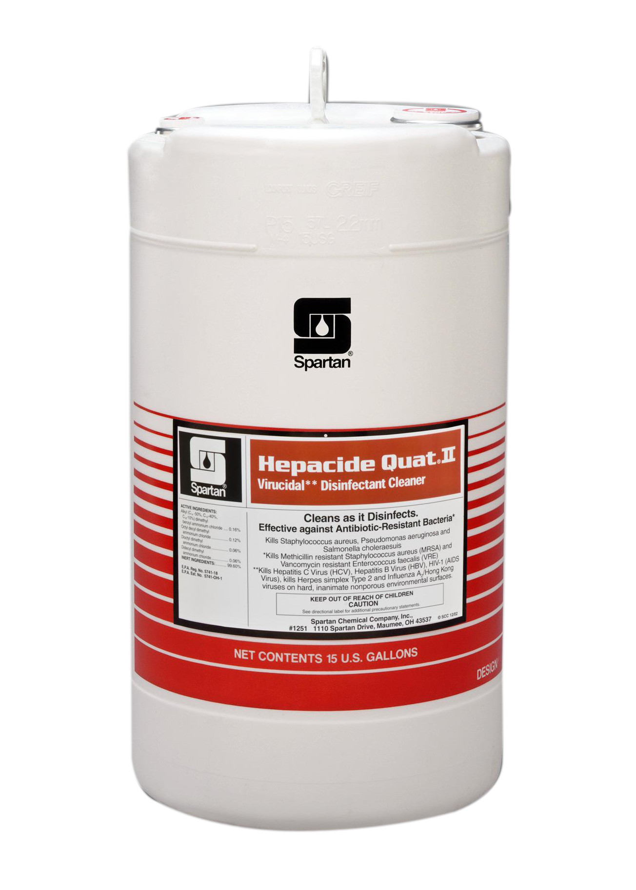 Spartan Chemical Company Hepacide Quat II, 15 GAL DRUM
