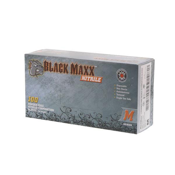 Black Maxx® Nitrile Exam Glove Medium, Latex Free, Powder Free- 100/Box