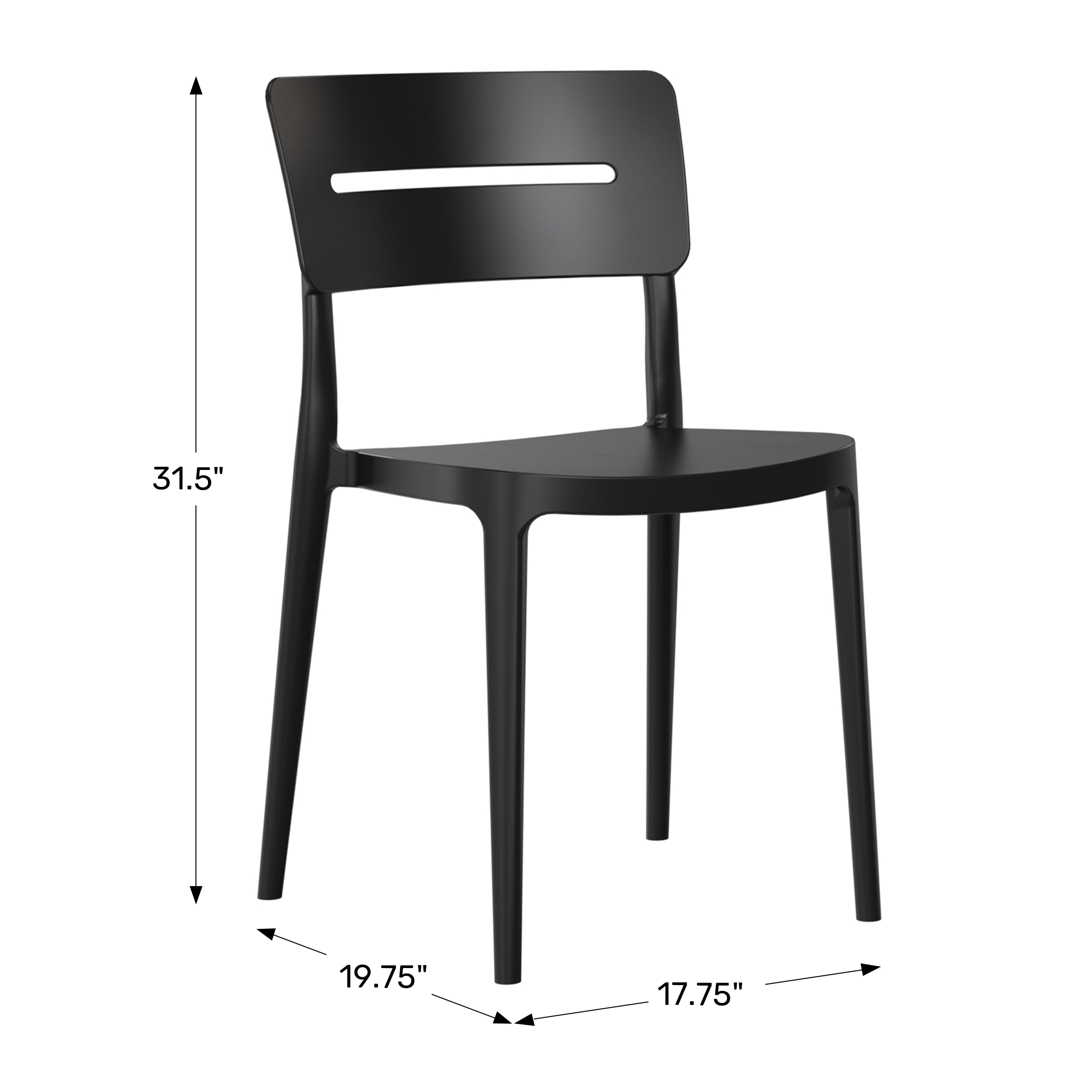 Outdoor Modern Stackable Plastic Patio Dining Chairs (Set of 4)WWT Spec Image