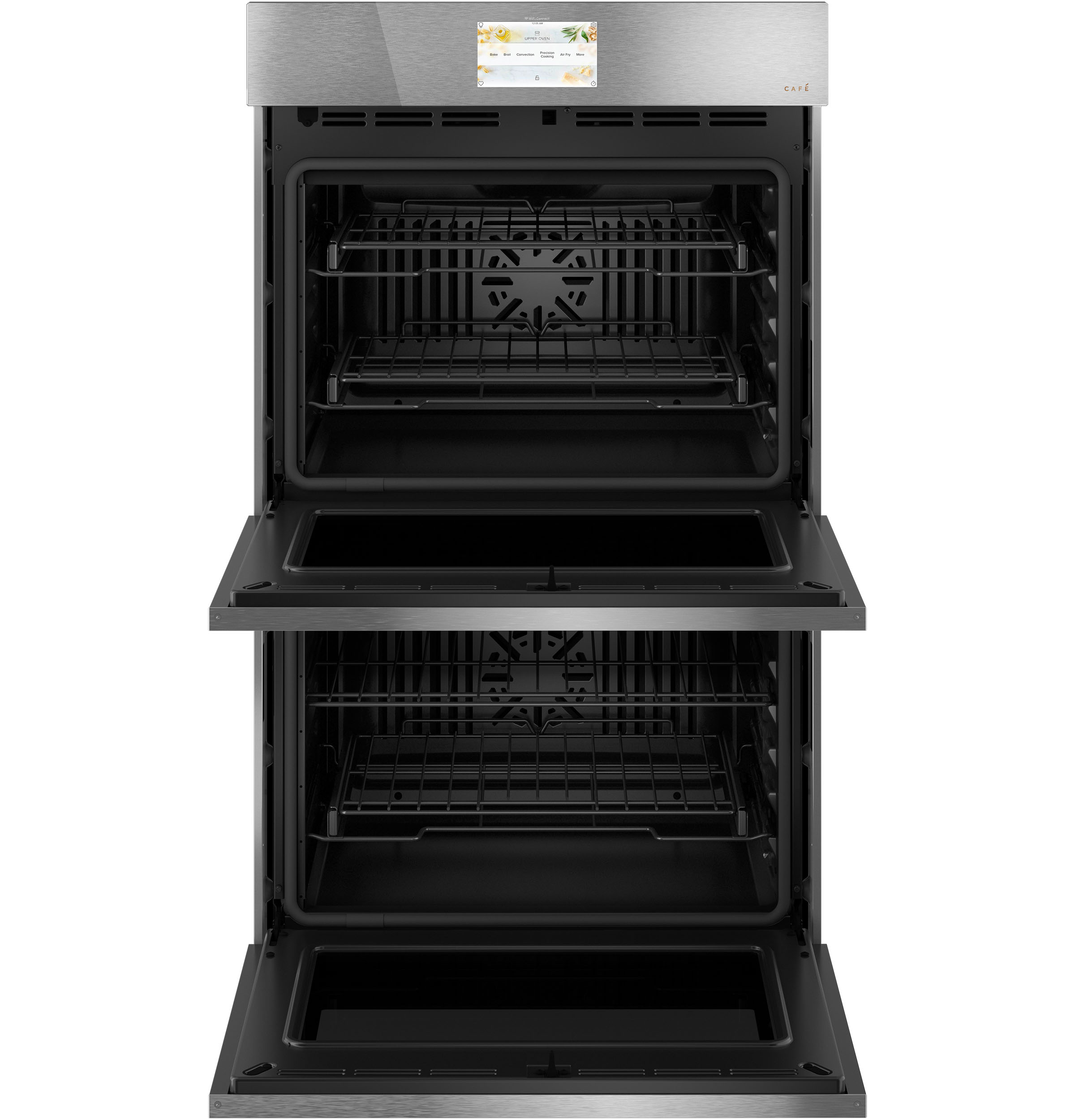 Café™ Minimal 30" Platinum Glass Built In Convection Double Electric Wall Oven view 2
