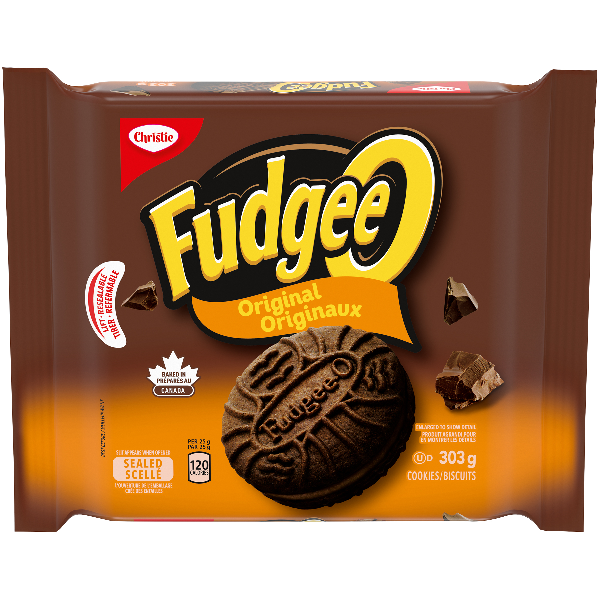 Fudgee-O Chocolatey Creme Filled Sandwich Cookies 303G -0