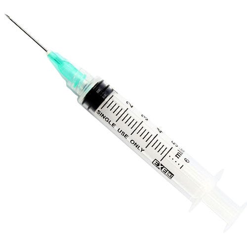 Syringe and Needle 5cc-6cc , 21G x 1" , 100/Box