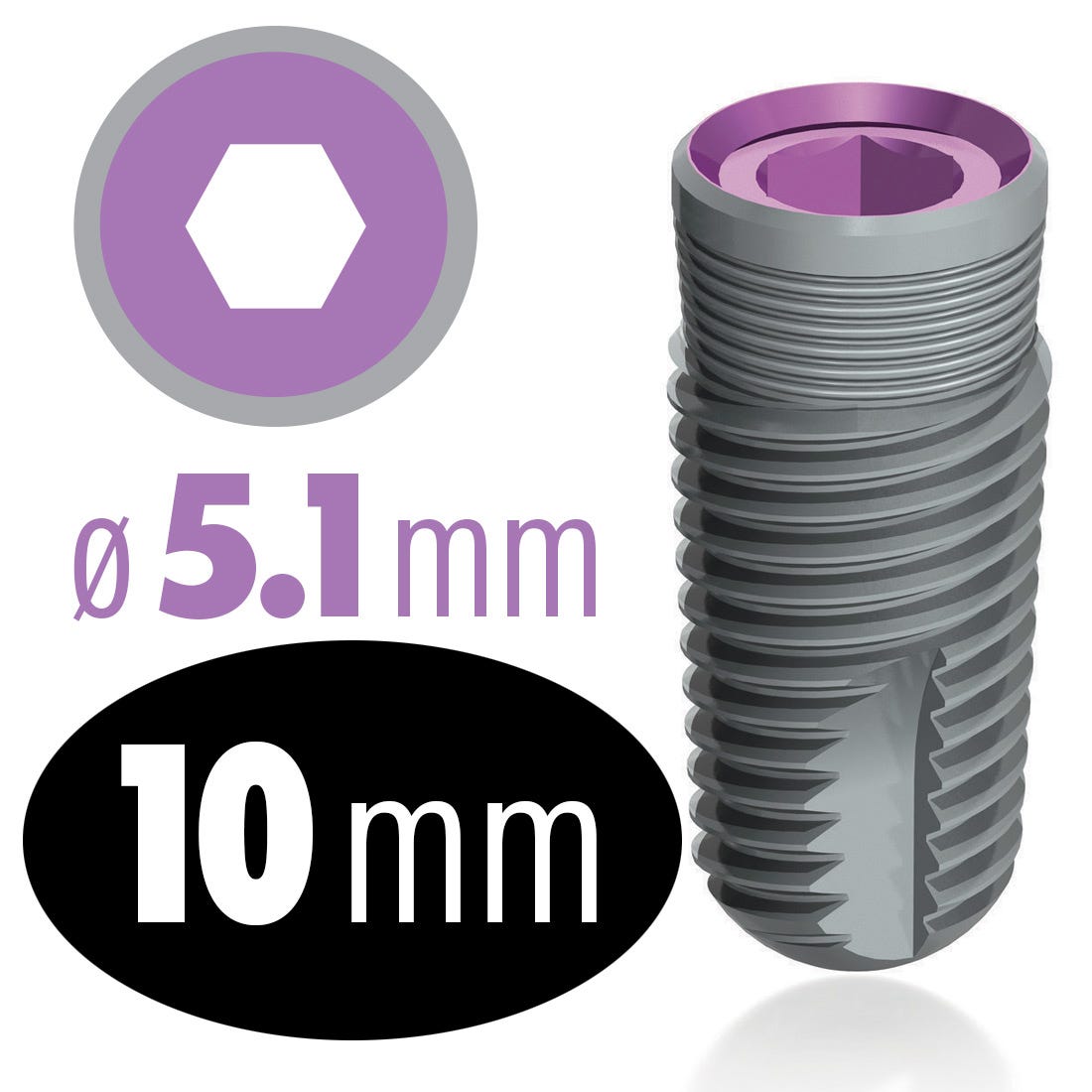 infinity Internal Hex Implant 5.1mm x 10mm