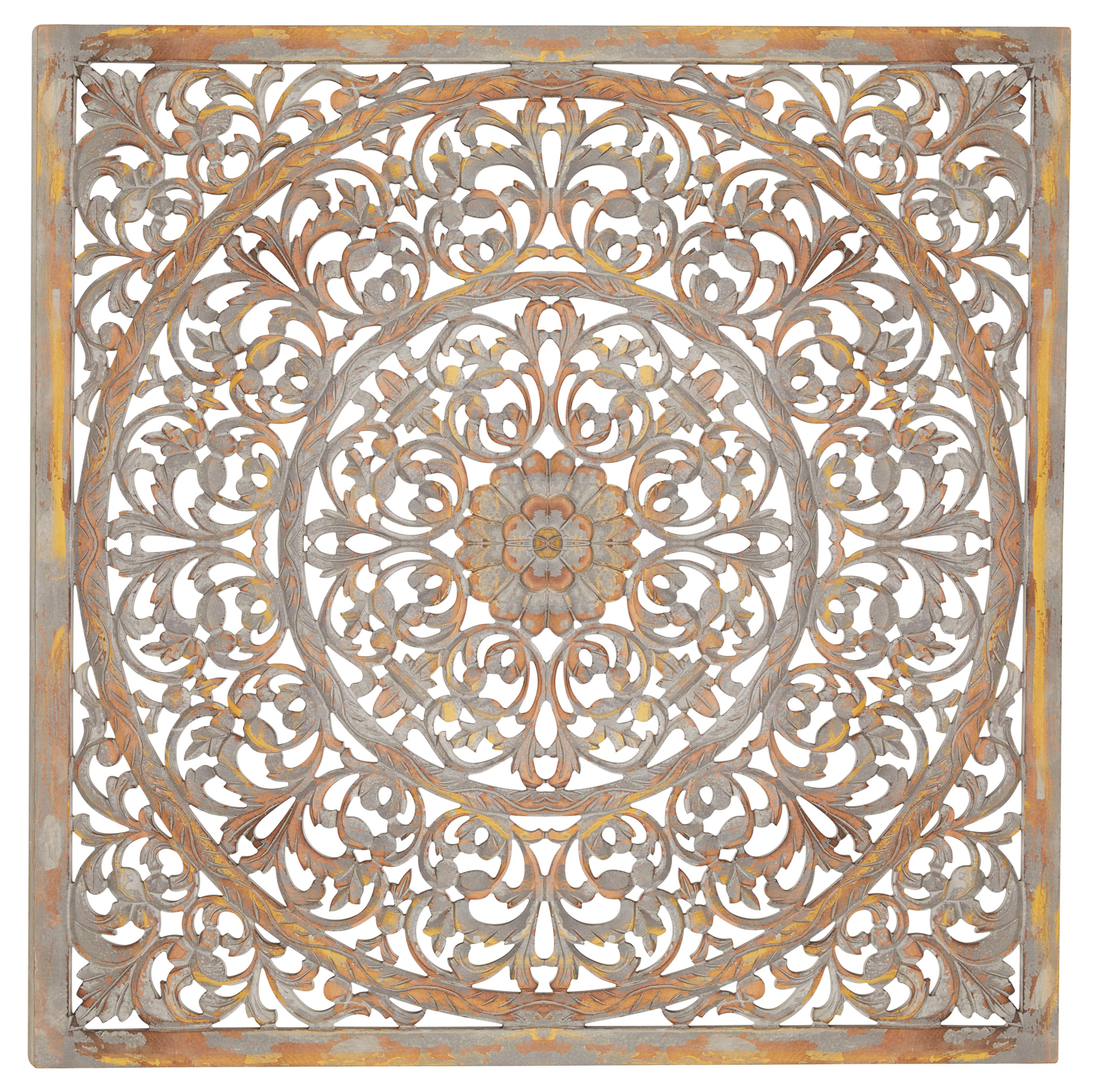 brown wooden  wall decor, 48" x 1" x 48"