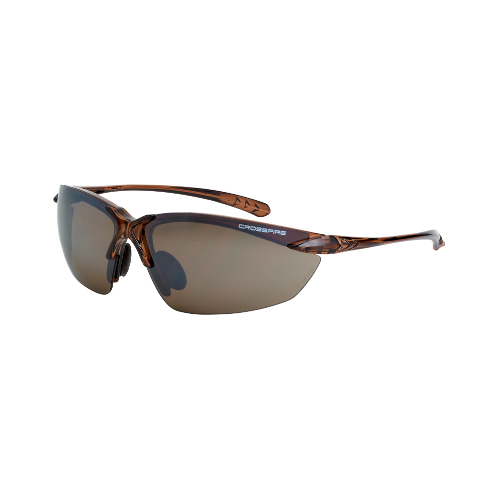 Sniper Premium Safety Eyewear - Crystal Brown Frame - HD Brown Mirror Lens